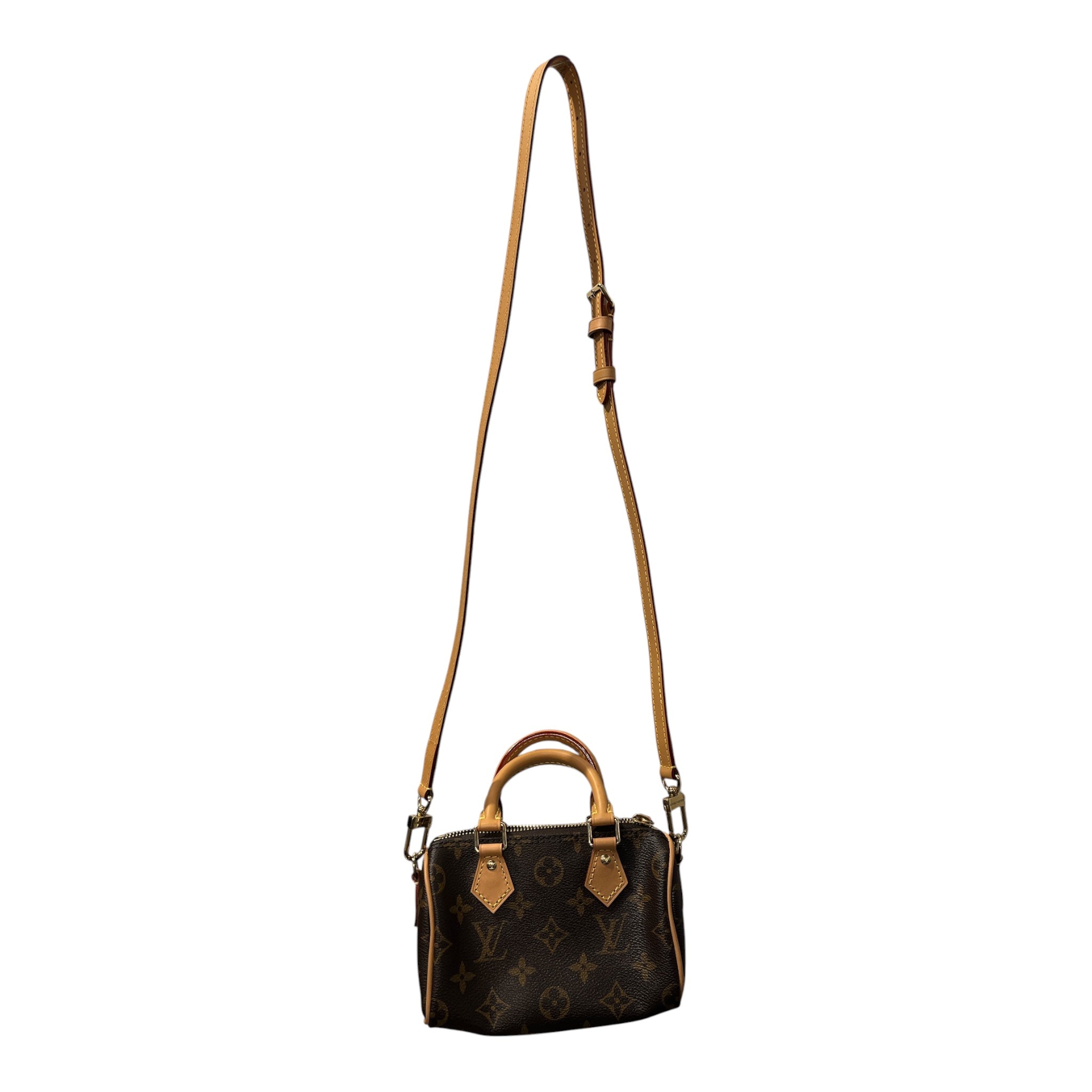 LOUIS VUITTON/Cross Body Bag/Monogram/Leather/BRW/NANO SPEEDY view 1