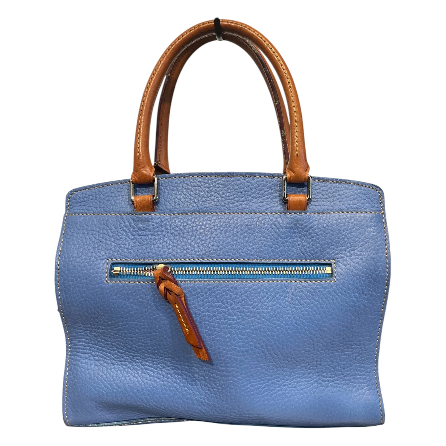Dooney & Bourke/Hand Bag/Leather/BLU/pebbled leather brown handle view 2