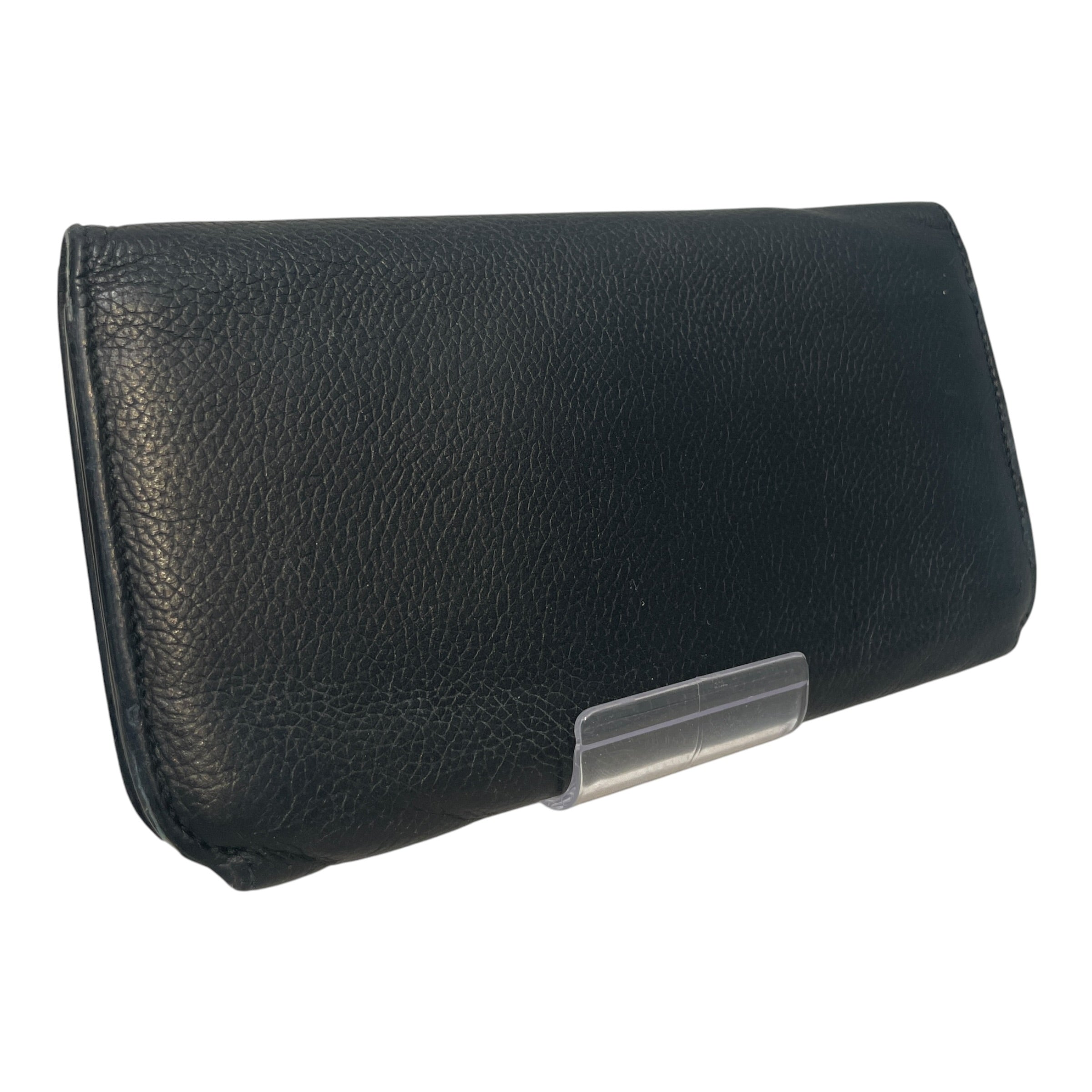 BALENCIAGA/Long Wallet/Leather/BLK/Black Logo Grained Continental view 2