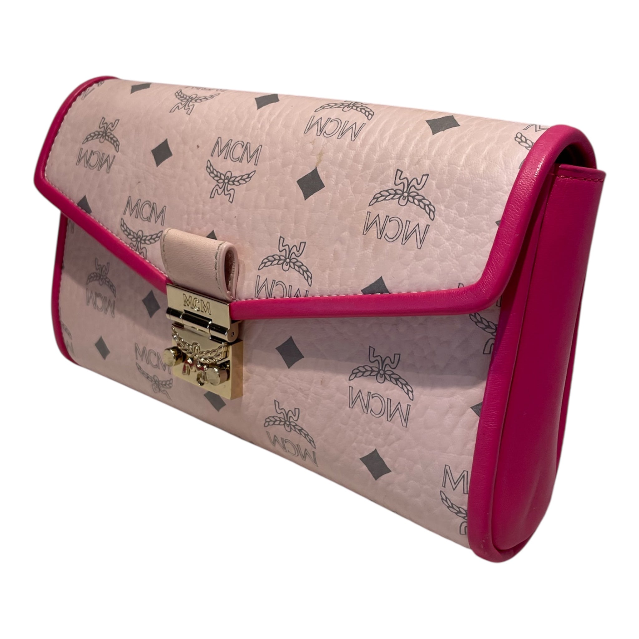 MCM/Cross Body Bag/Monogram/Cotton/PNK/MCM Millie Chain Visetos view 1