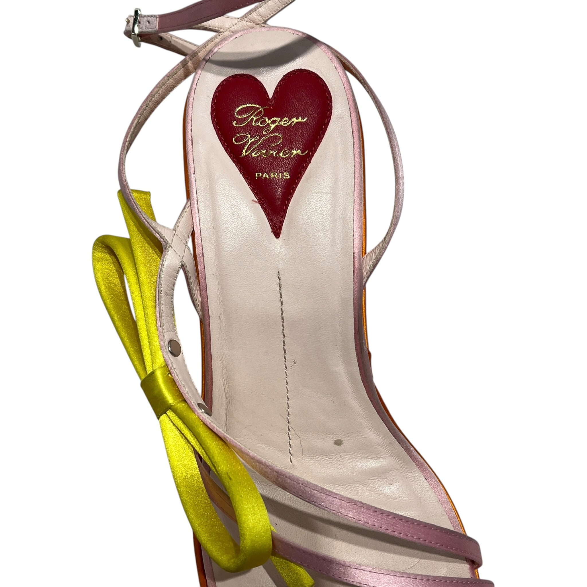 Roger Vivier/Heels/EU 40/Silk/ORN/Ankle Strap/CHOC BOW SATIN PLATFORM SANDAL view 3