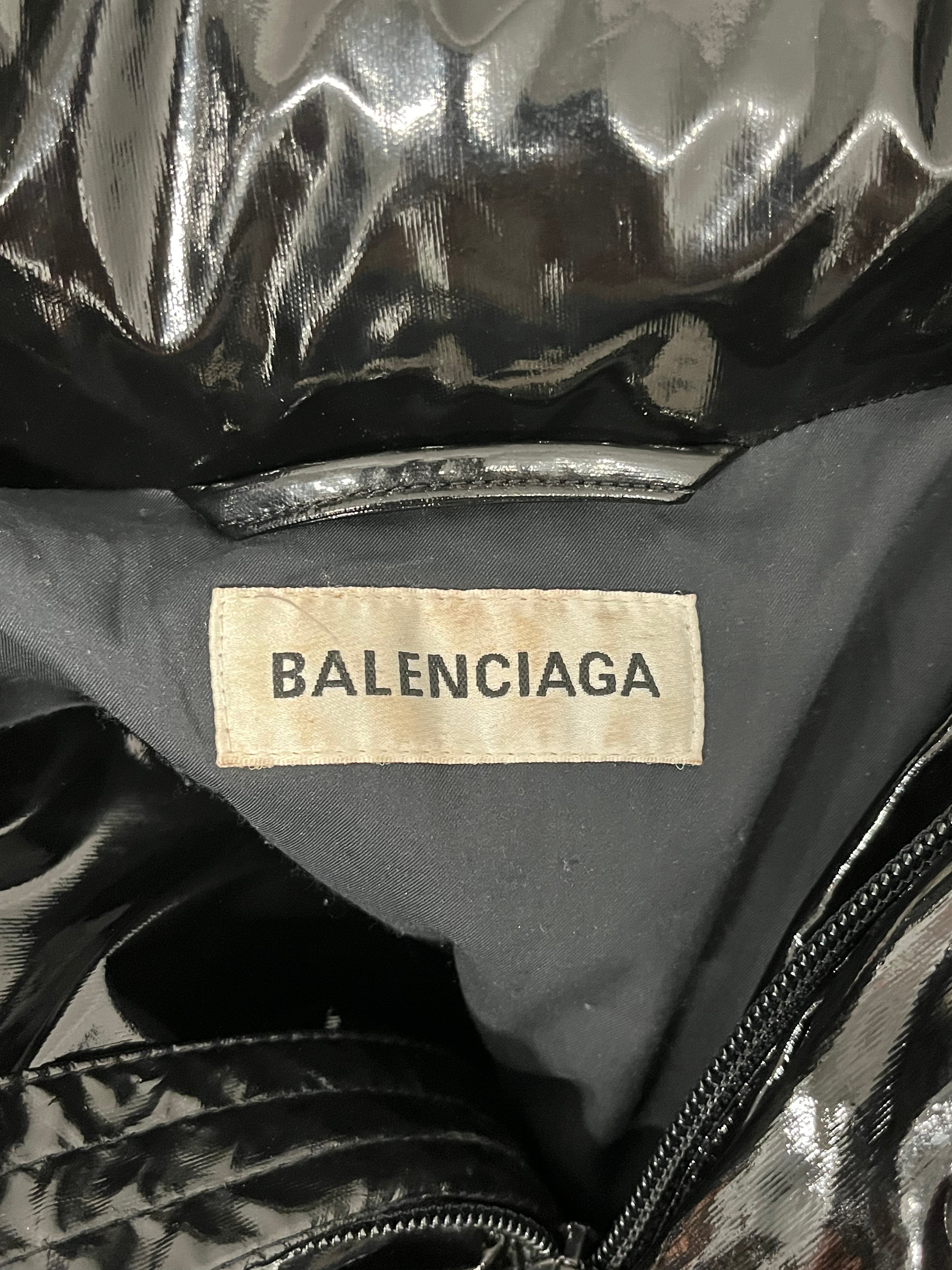BALENCIAGA/Coat/36/Nylon/BLK/CROPPED SHINY PUFFER view 3