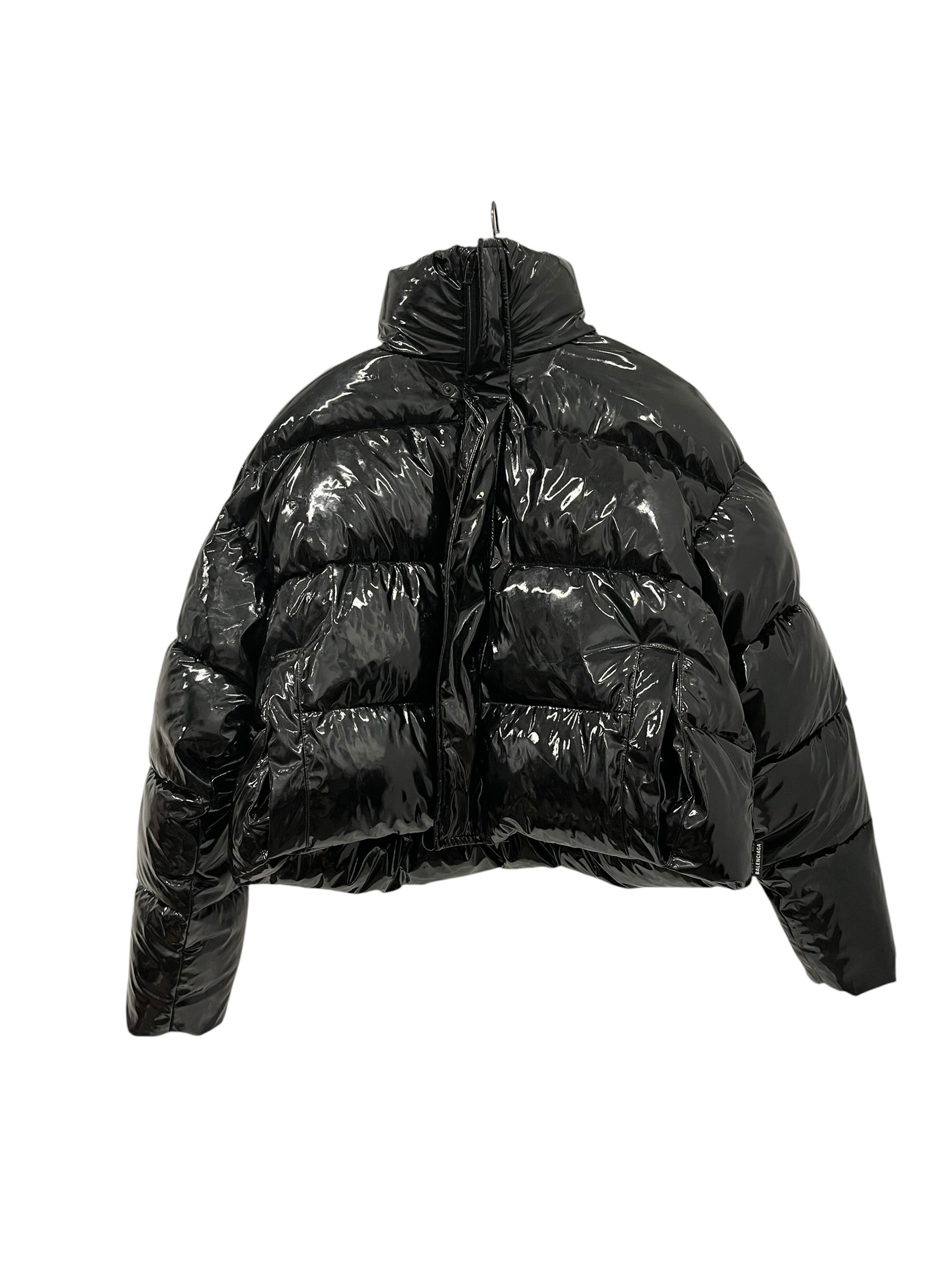 BALENCIAGA/Coat/36/Nylon/BLK/CROPPED SHINY PUFFER view 1
