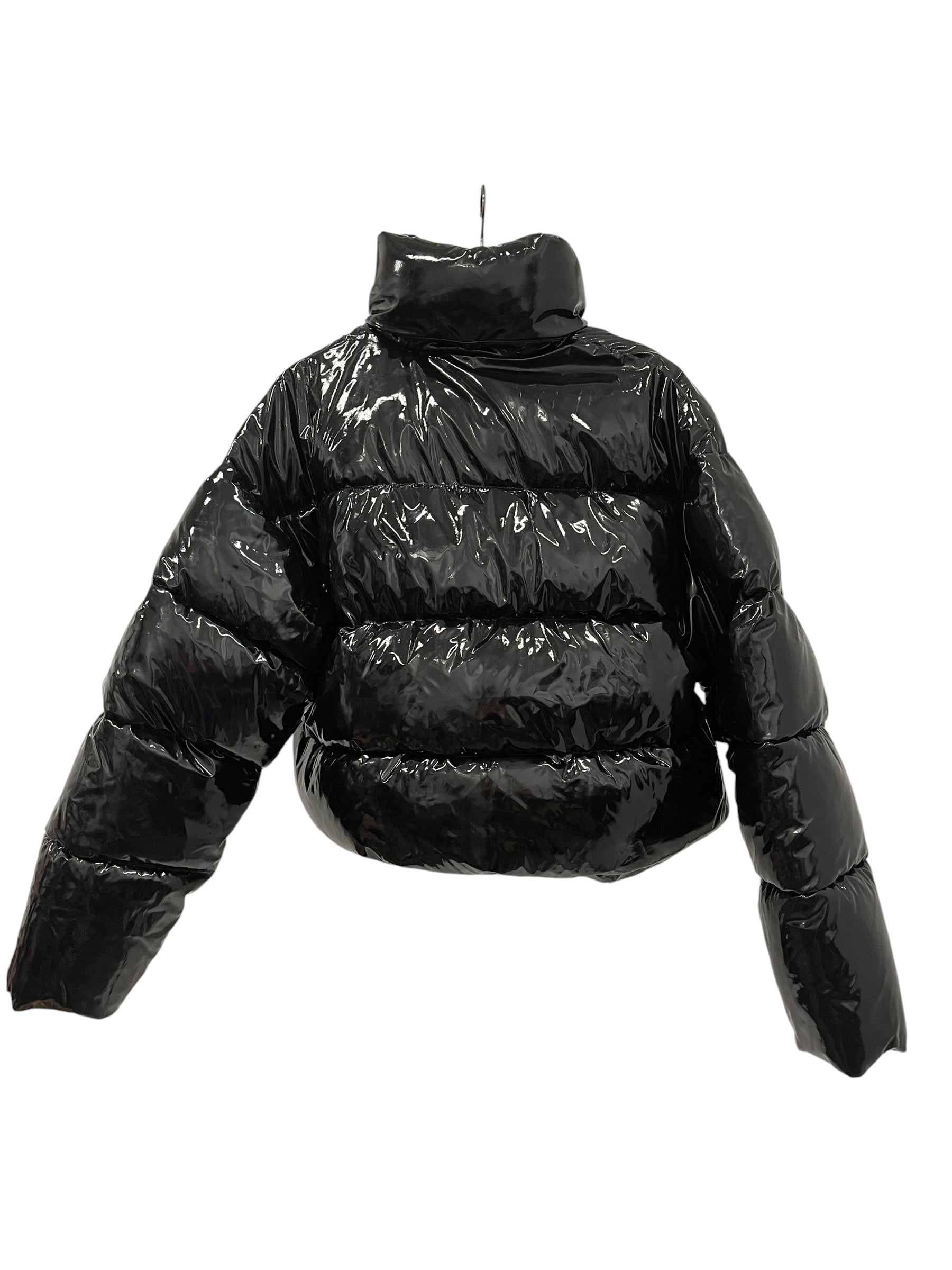 BALENCIAGA/Coat/36/Nylon/BLK/CROPPED SHINY PUFFER view 2