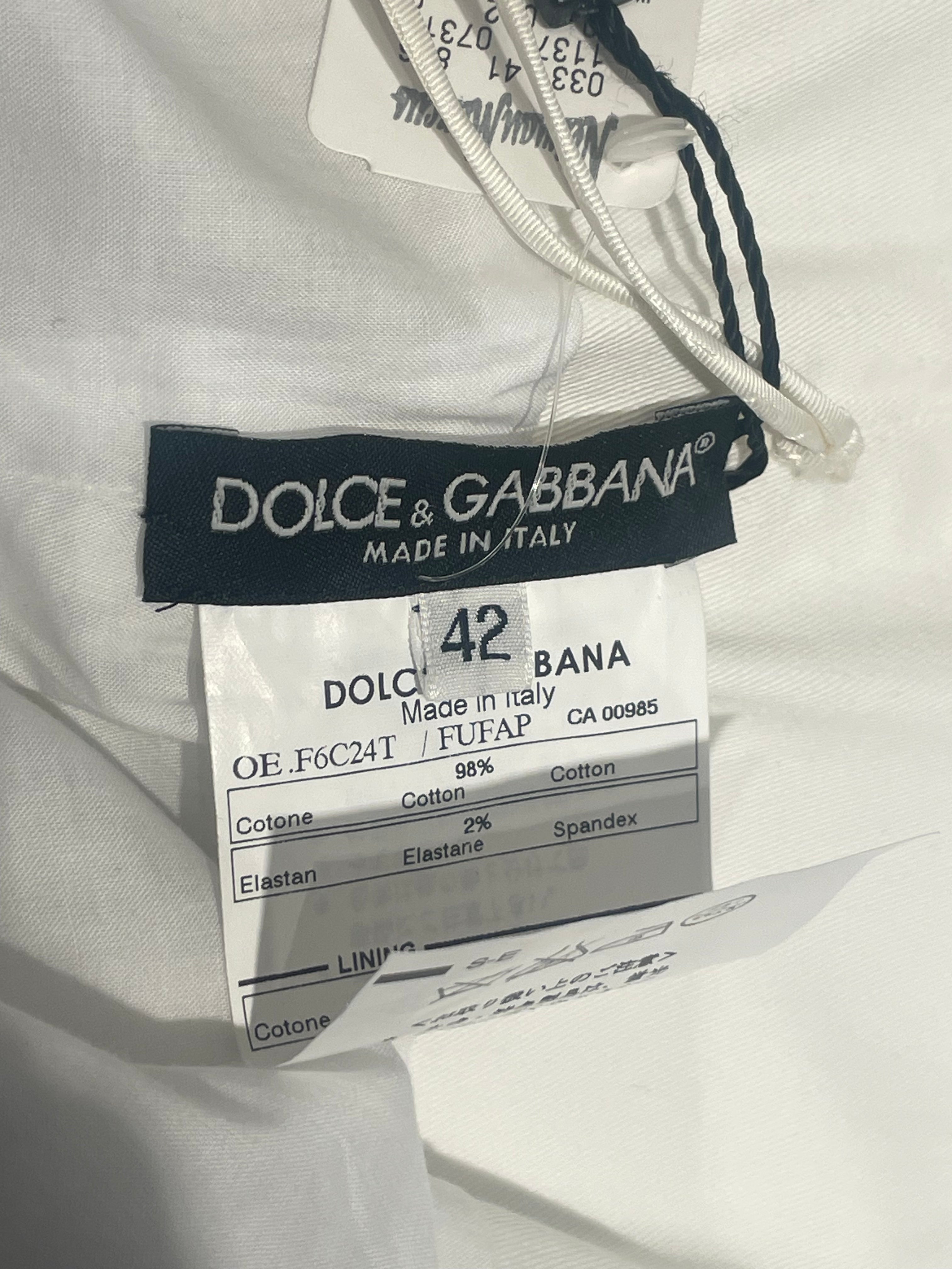 DOLCE&GABBANA/SL Dress/42/Cotton/WHT/ view 3