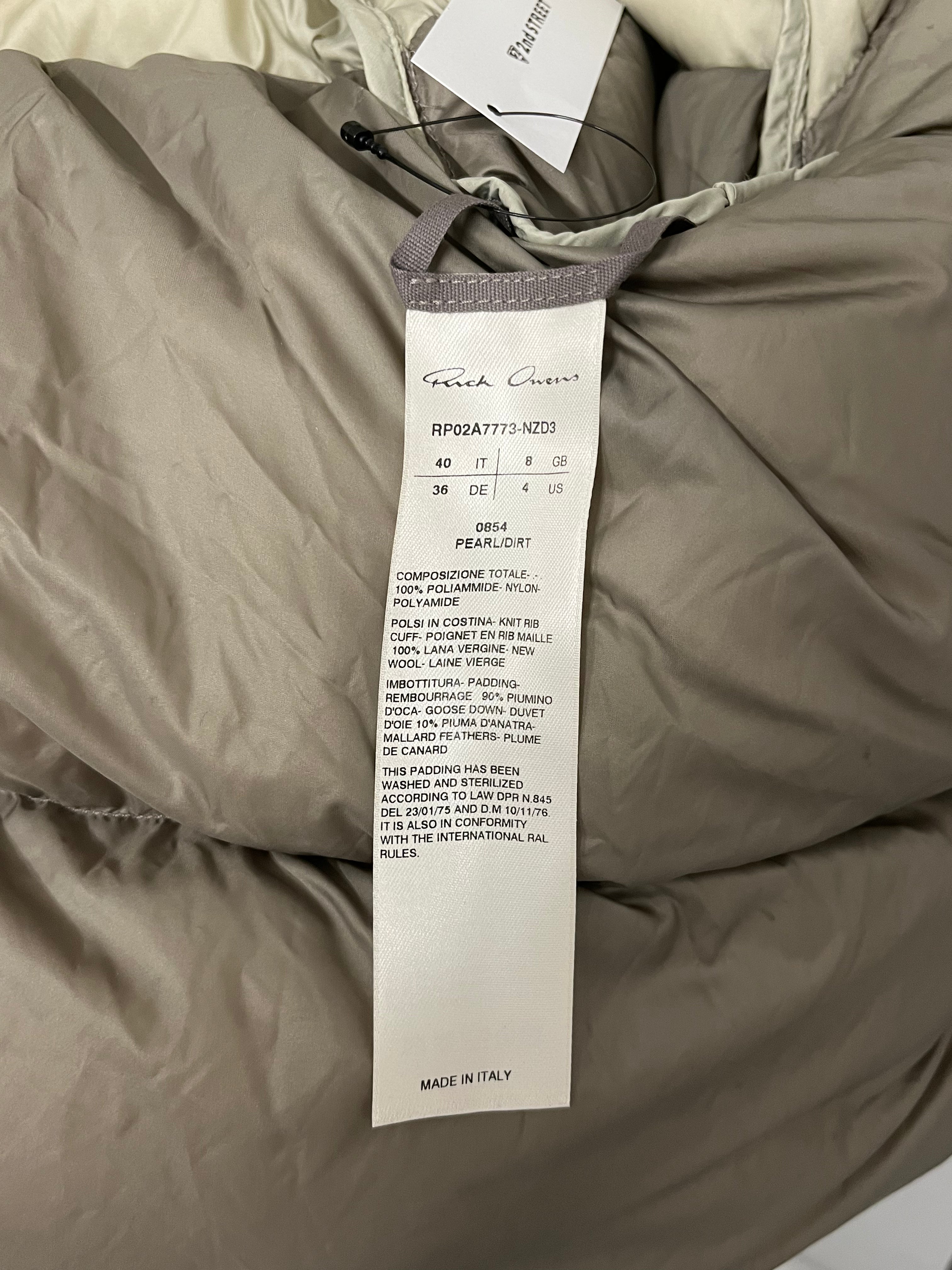 Rick Owens/Jacket/4/Nylon/BEG/FUNNEL NECK HALF CREAM/TAN view 4