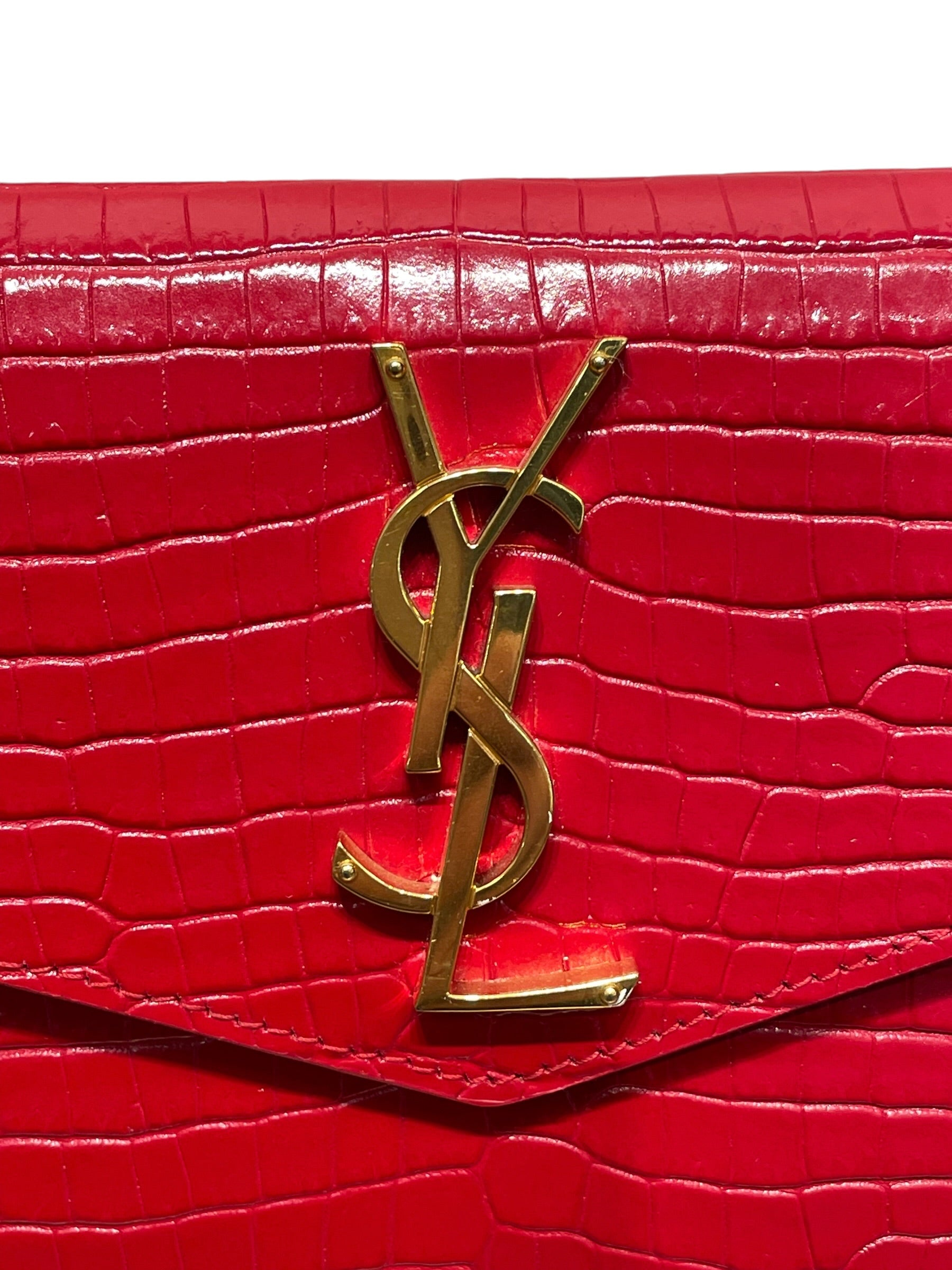 SAINT LAURENT/Pouch/Croco Embossed uptown view 3