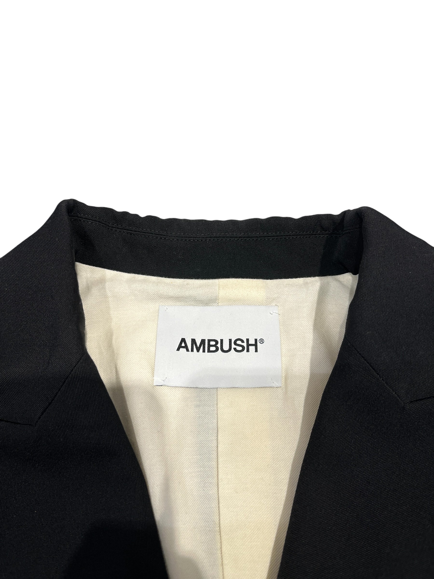 AMBUSH/Jacket/1/Cotton/BLK/CROPPED DISTRESSED BLAZER view 3