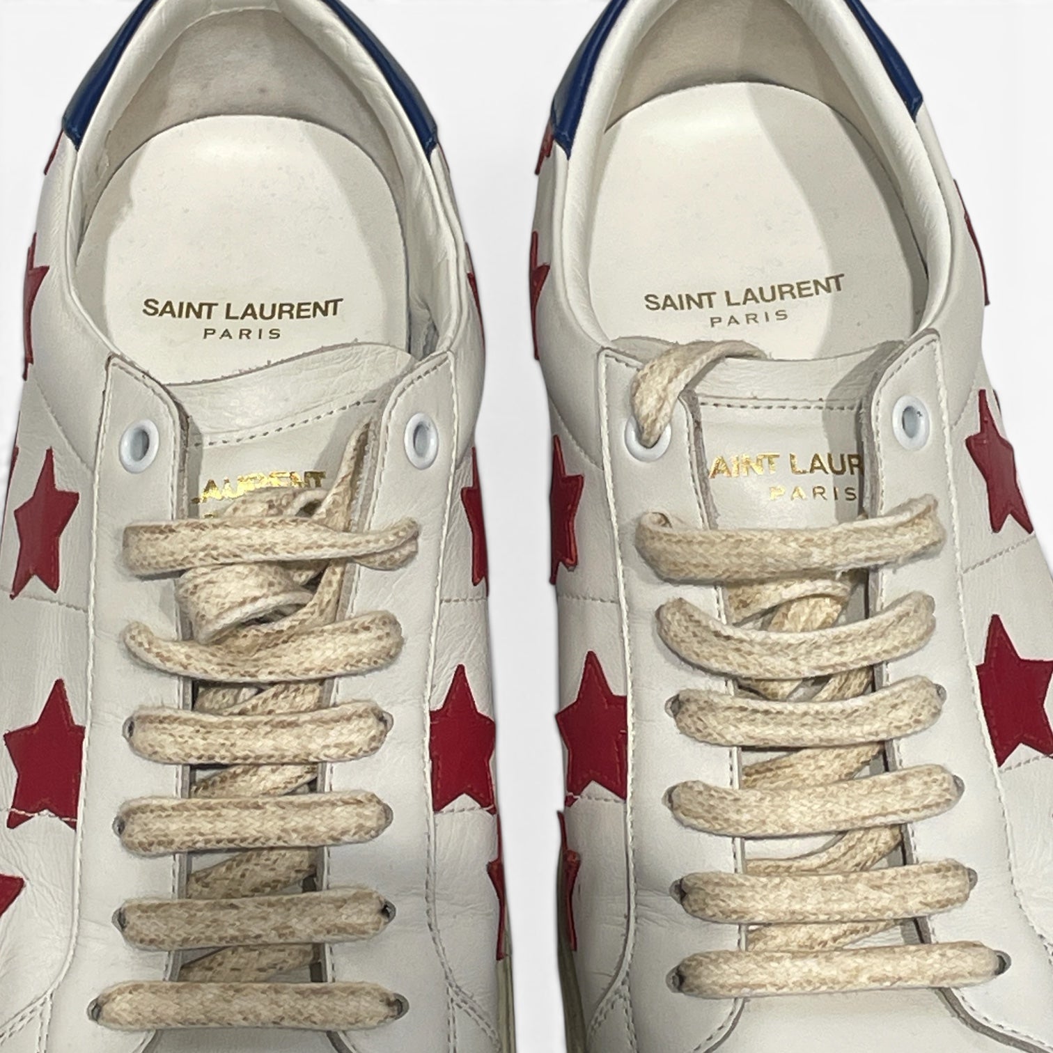 YVES SAINT LAURENT/Low-Sneakers/EU 40/WHT/DE 549539 Red Stars view 2