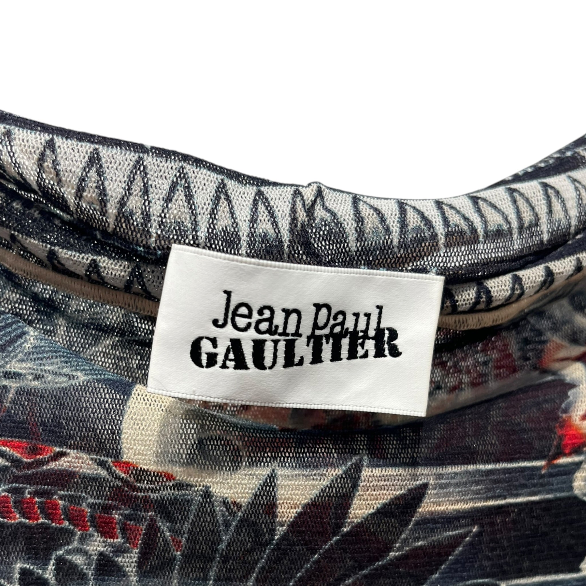 Jean Paul Gaultier/Dress/XS/All Over Print/NVY/Mini Length/TATTOO/STRIPES OFF SHOULDER view 3