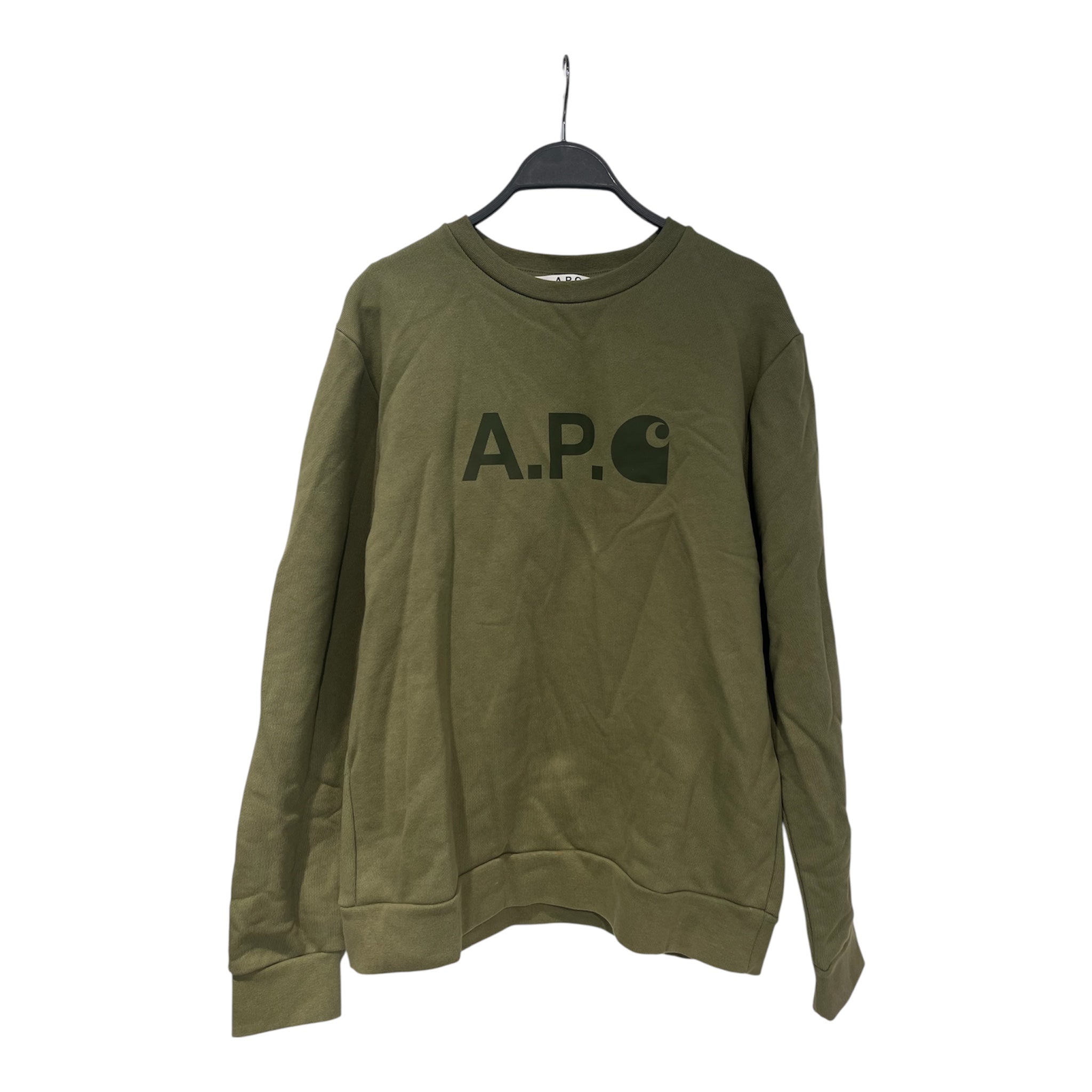 A.P.C./Carhartt/Sweatshirt/M/Cotton/KHK/"A.P" CARHARTT LOGO FOR C view 1
