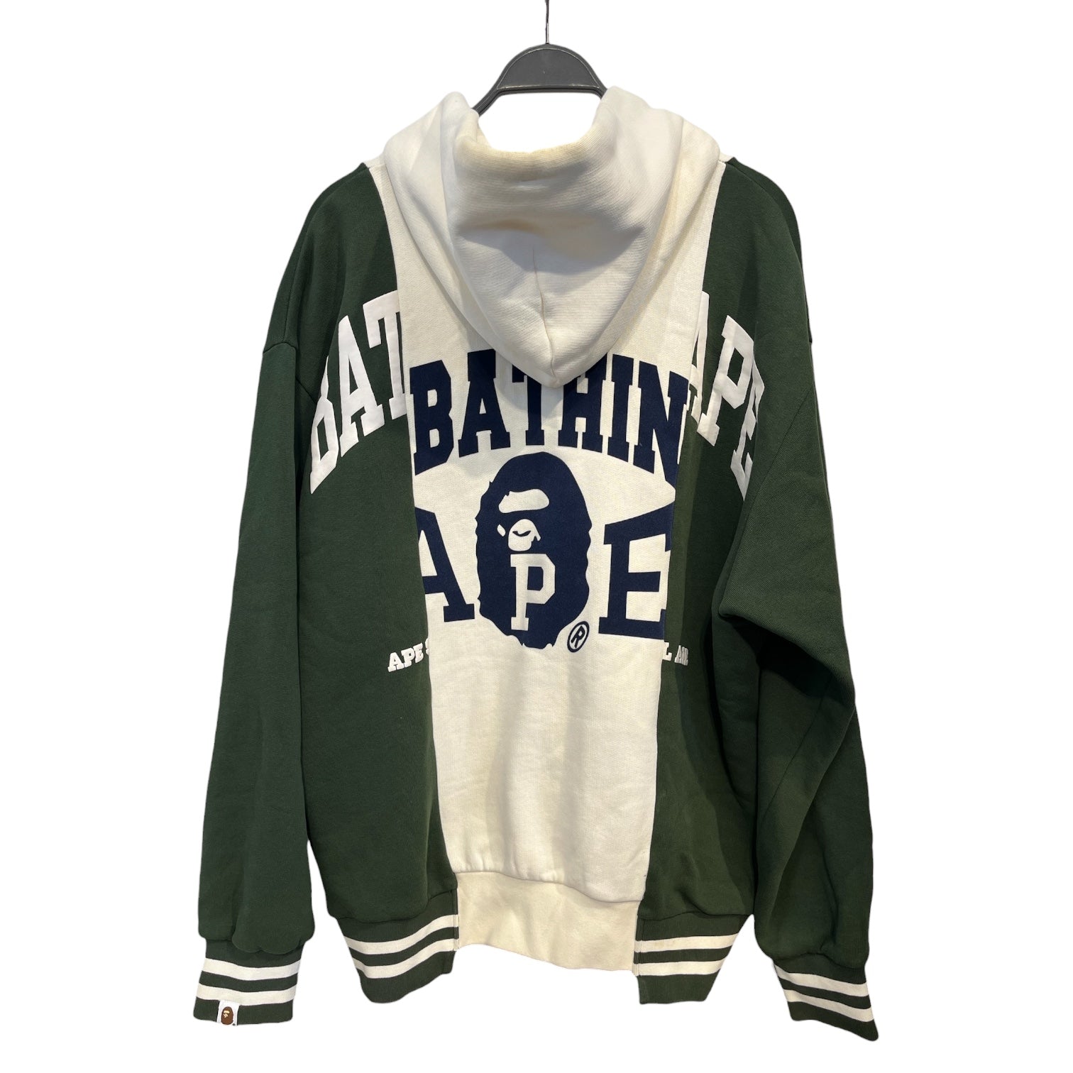 A BATHING APE/Hoodie/XL/Graphic/Cotton/GRN/TWO TONE BADGES HOODIE view 2