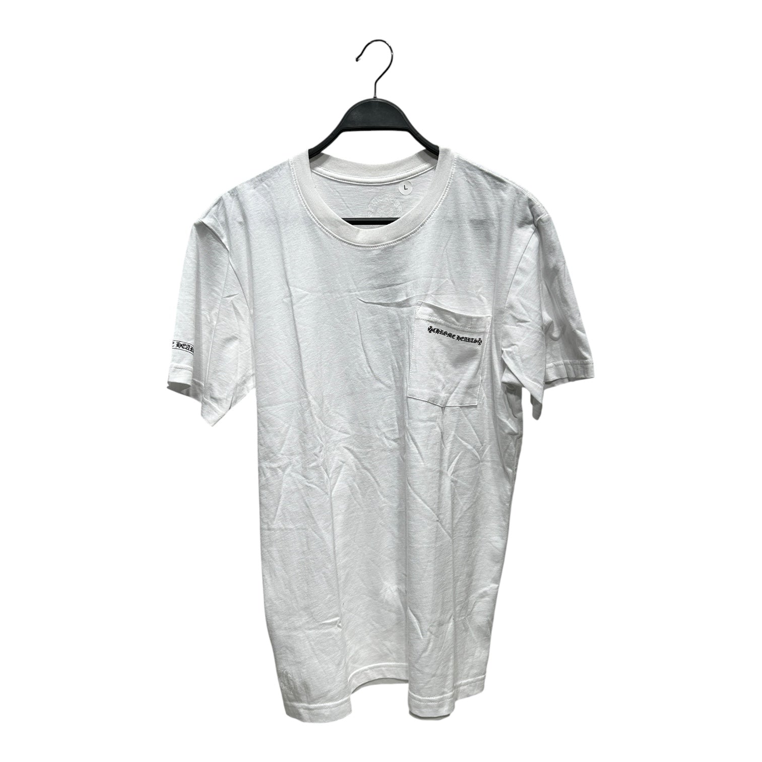 CHROME HEARTS/T-Shirt/L/Cotton/WHT/CROSS TIRE TRACK BACK LOGO view 1