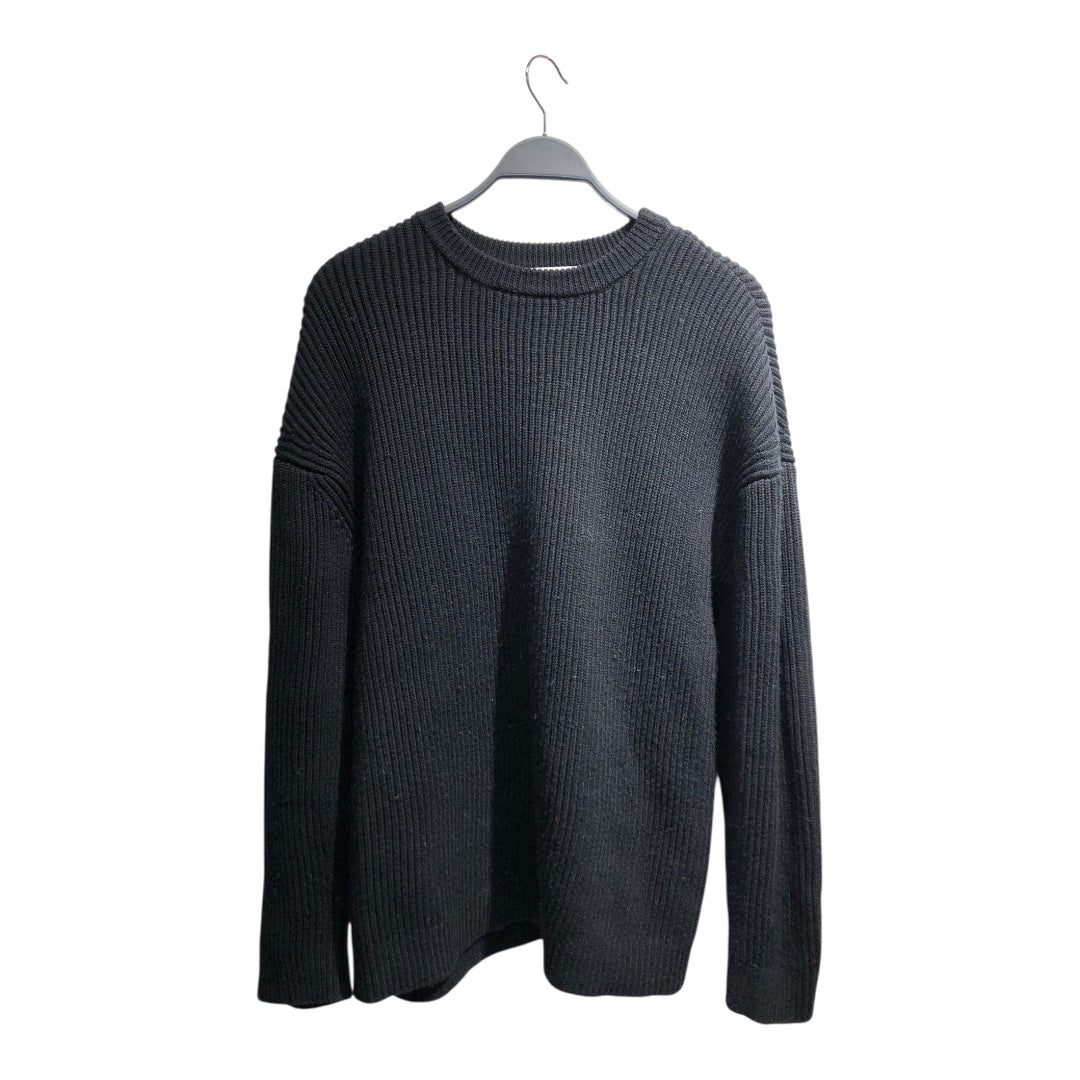 entire studios/Heavy Sweater/Wool/BLK/BLACK WOOL KNIT CREW view 1