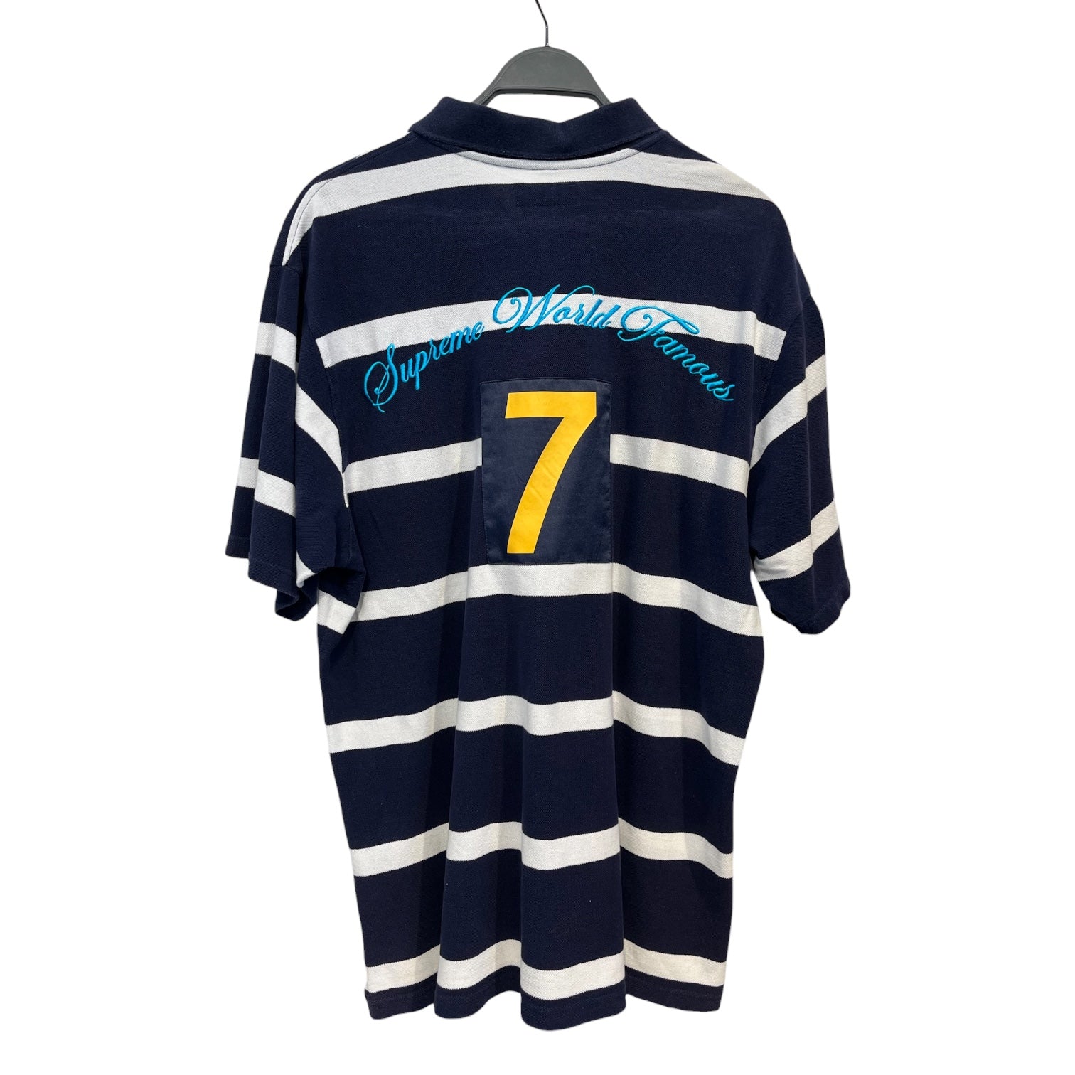 Supreme/Polo Shirt/XL/NVY/Stripe/cursive polo 7 view 2