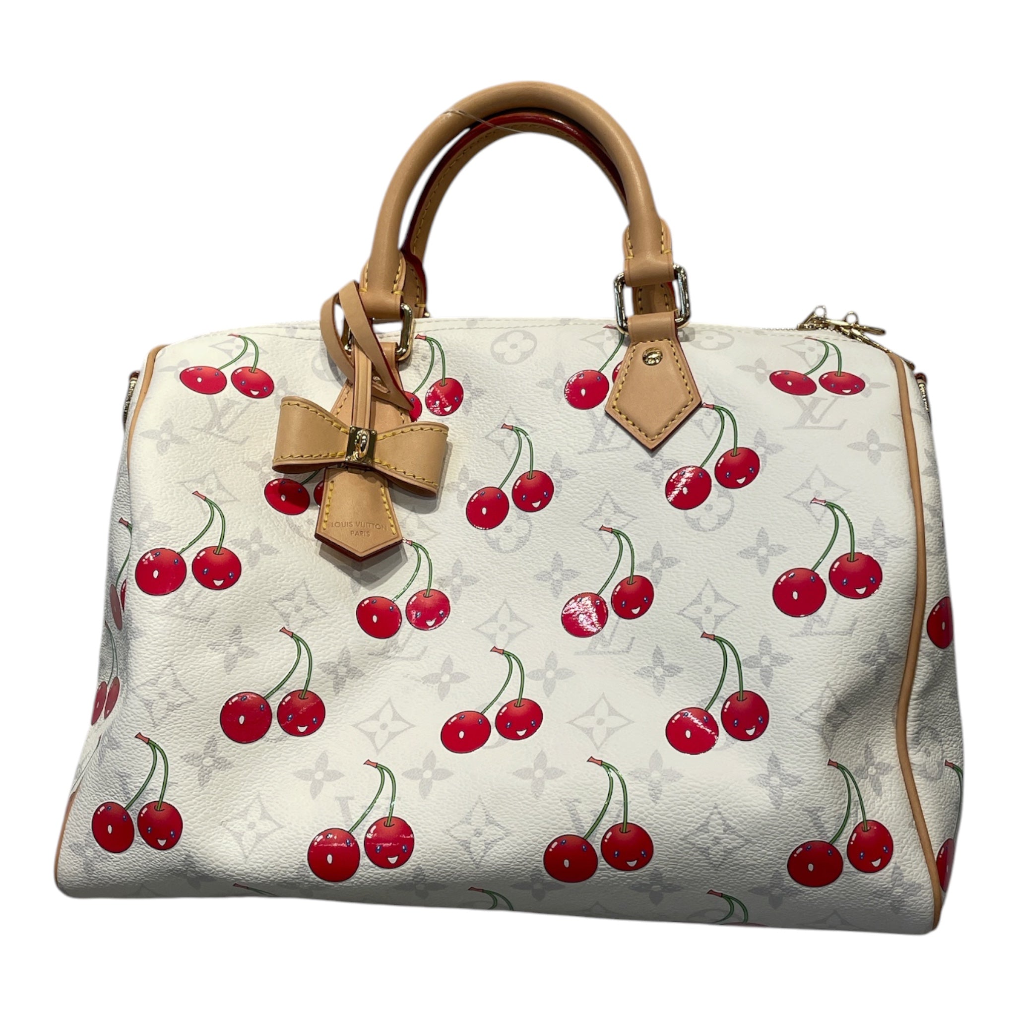 LOUIS VUITTON/Murakami.Flowers/Hand Bag/Monogram/Leather/WHT/SPEEDY 30 view 1