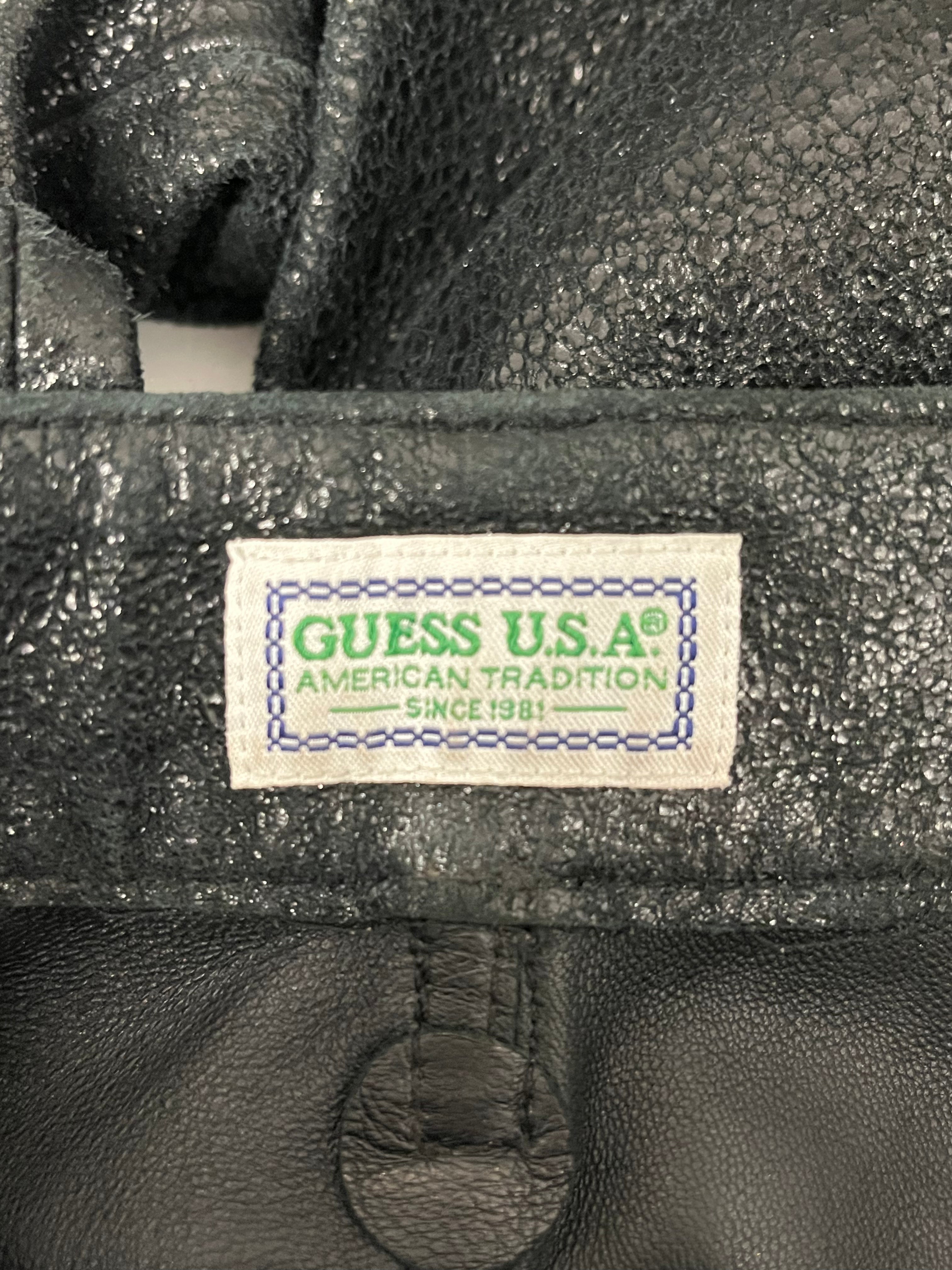 GUESS/Pants/27/Leather/BLK/CRACKLED LEATHER view 3