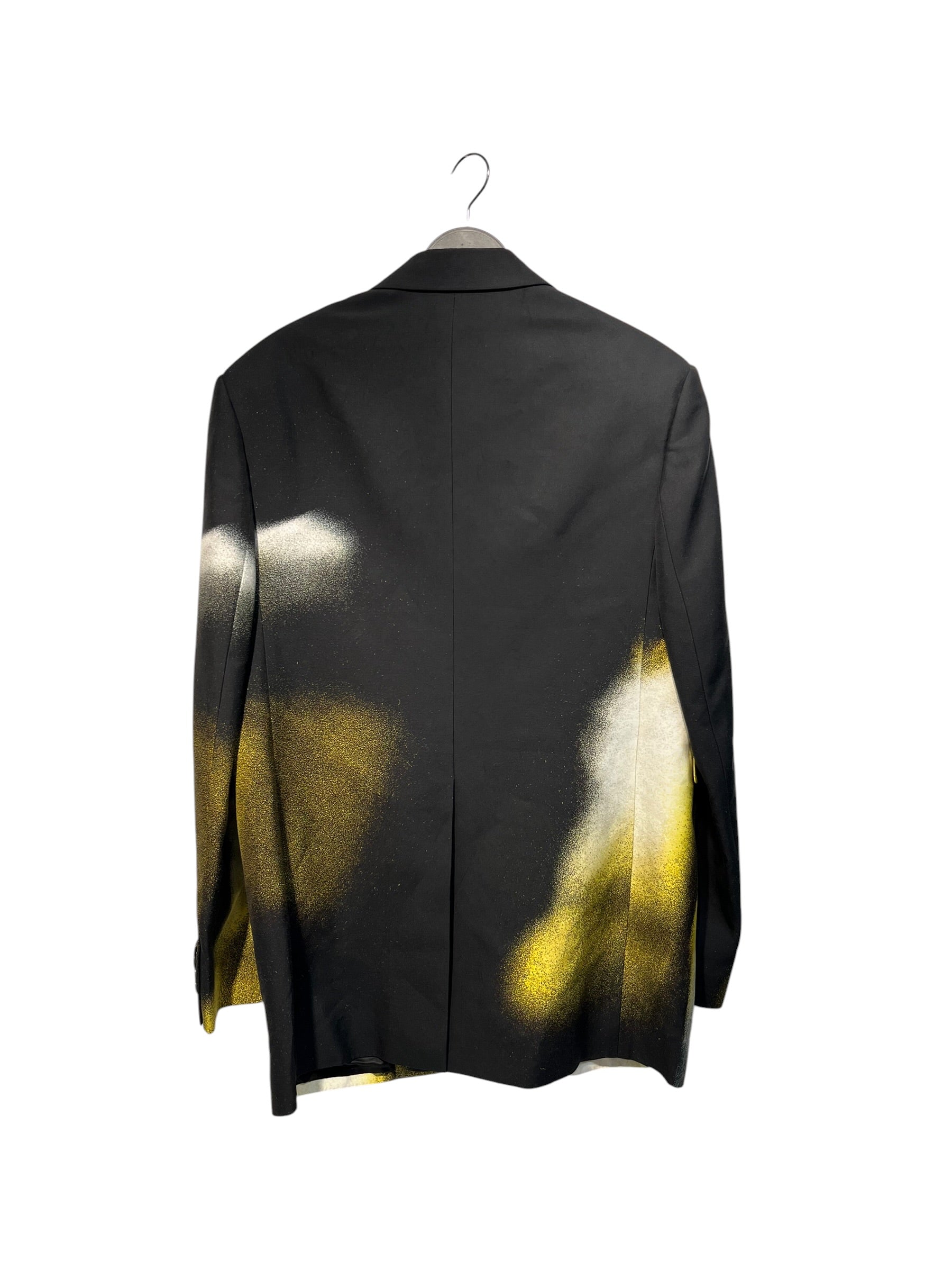 Alexander McQueen/Tailored Jkt/50/Cotton/YLW/All Over Print/TIE-DYE/SPLATTER YEL/BLK/WHT view 2