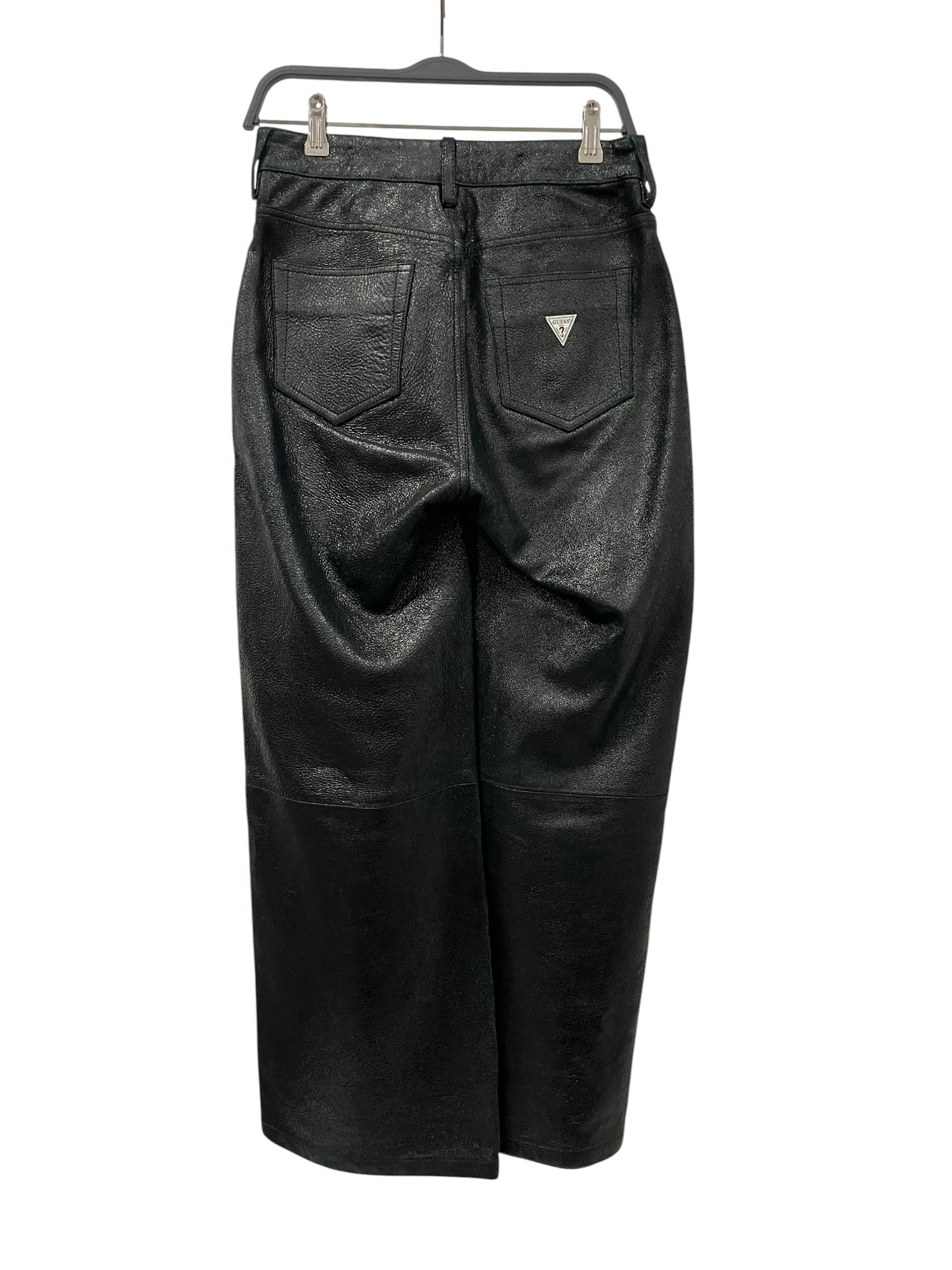GUESS/Pants/27/Leather/BLK/CRACKLED LEATHER view 2