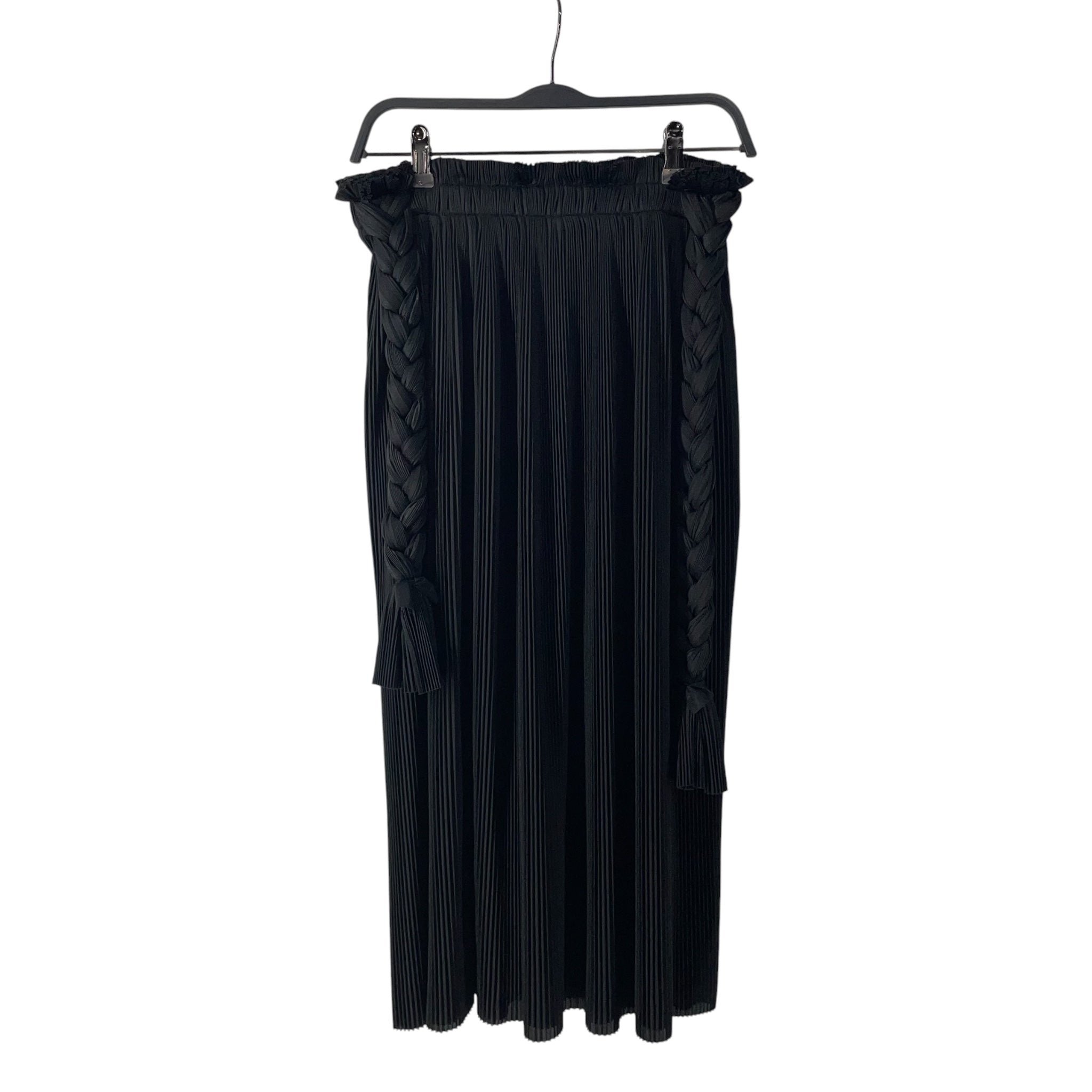 COMME des GARCONS/Long Skirt/S/Polyester/BLK/PLEATED BRAIDED view 1