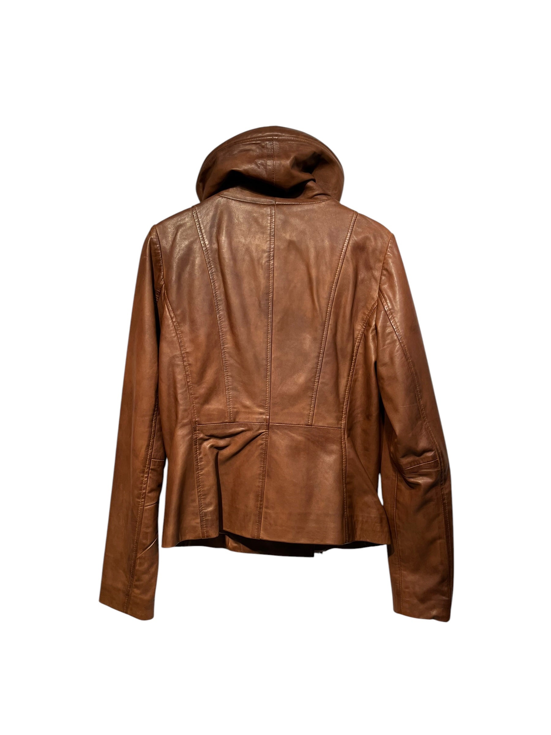Aksara/Leather Jkt/S/Leather/BRW/dark brown pony view 3