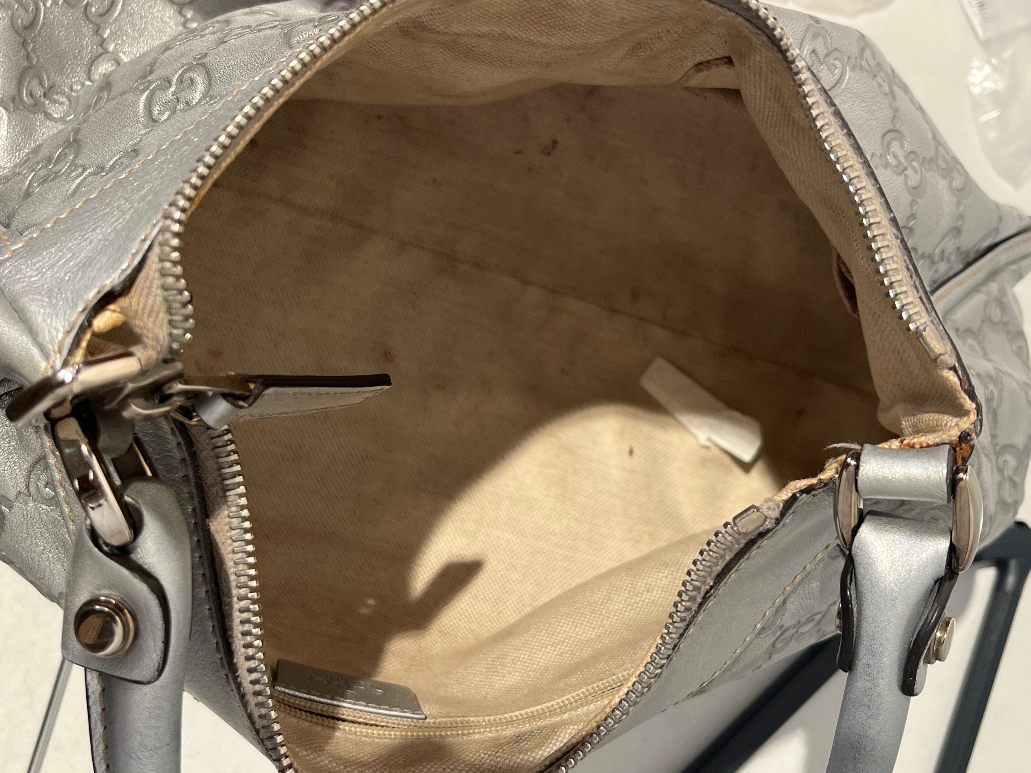GUCCI/Hand Bag/Monogram/Leather/SLV/GG SIGNATURE ABBEY view 4