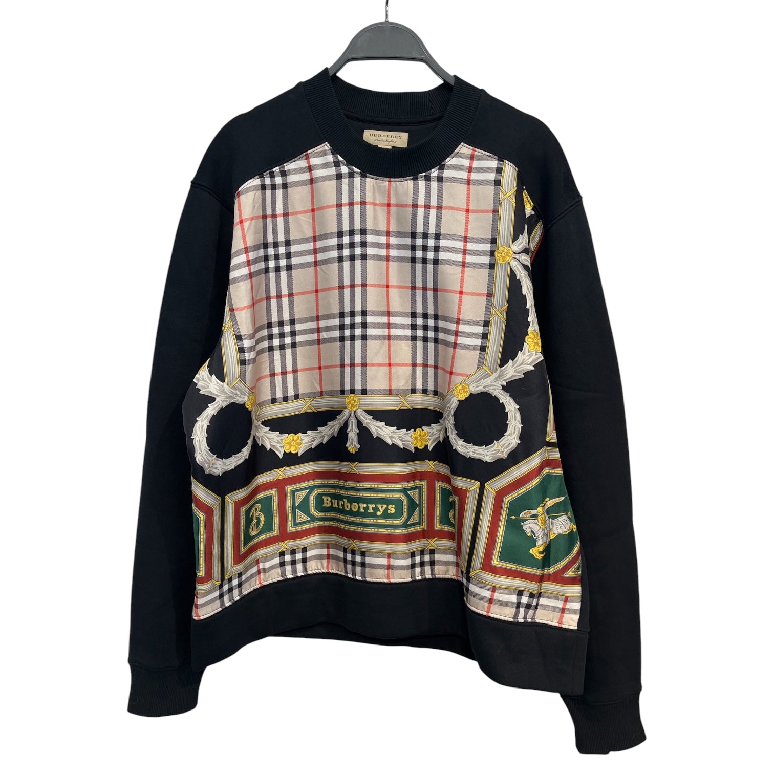 BURBERRY/Sweatshirt/BLK/ARCHIVE SCARF PRINT SWEATSHIRT view 1