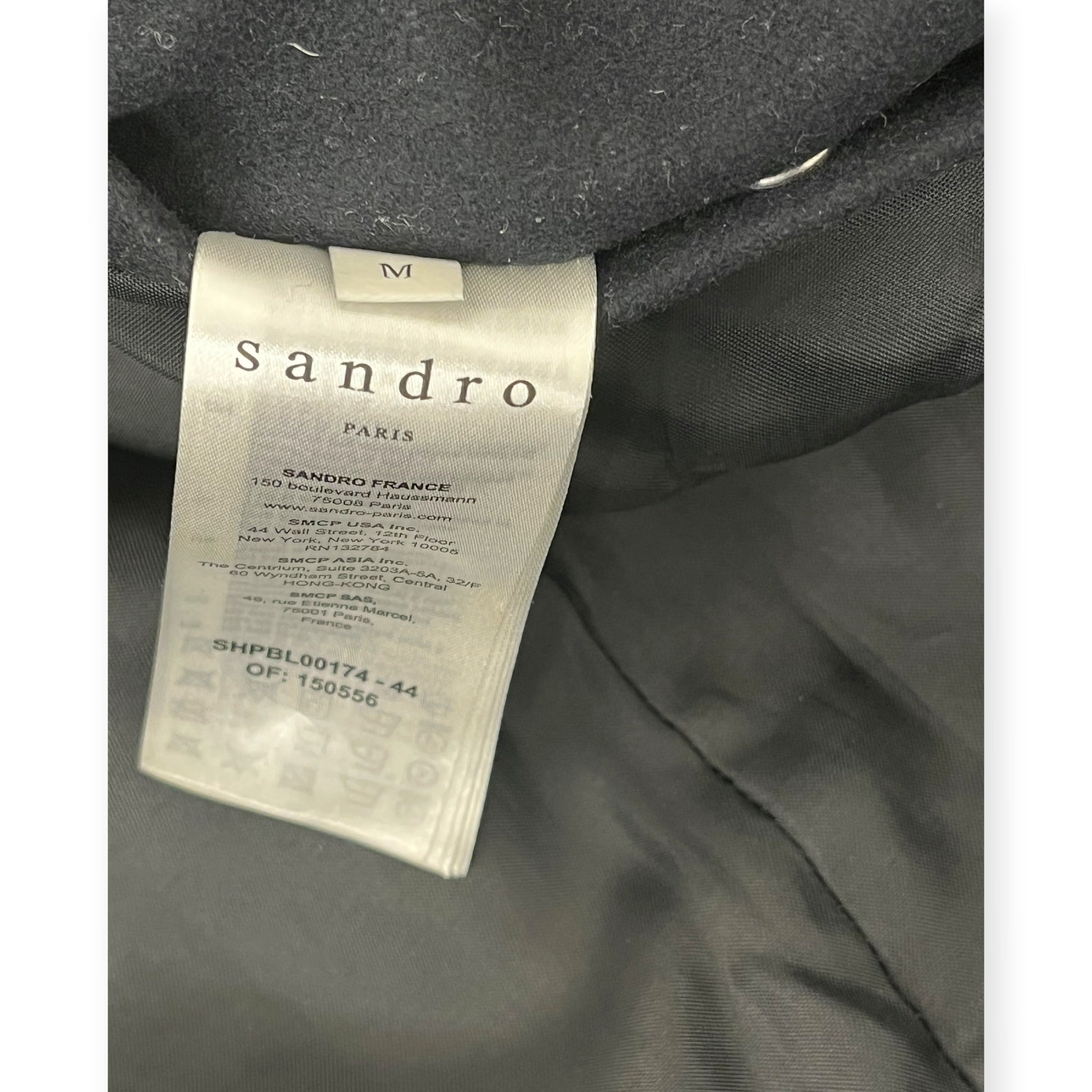 sandro/Jacket/44/Wool/NVY/WOOL AVIATOR SHEARLING COLLAR view 6