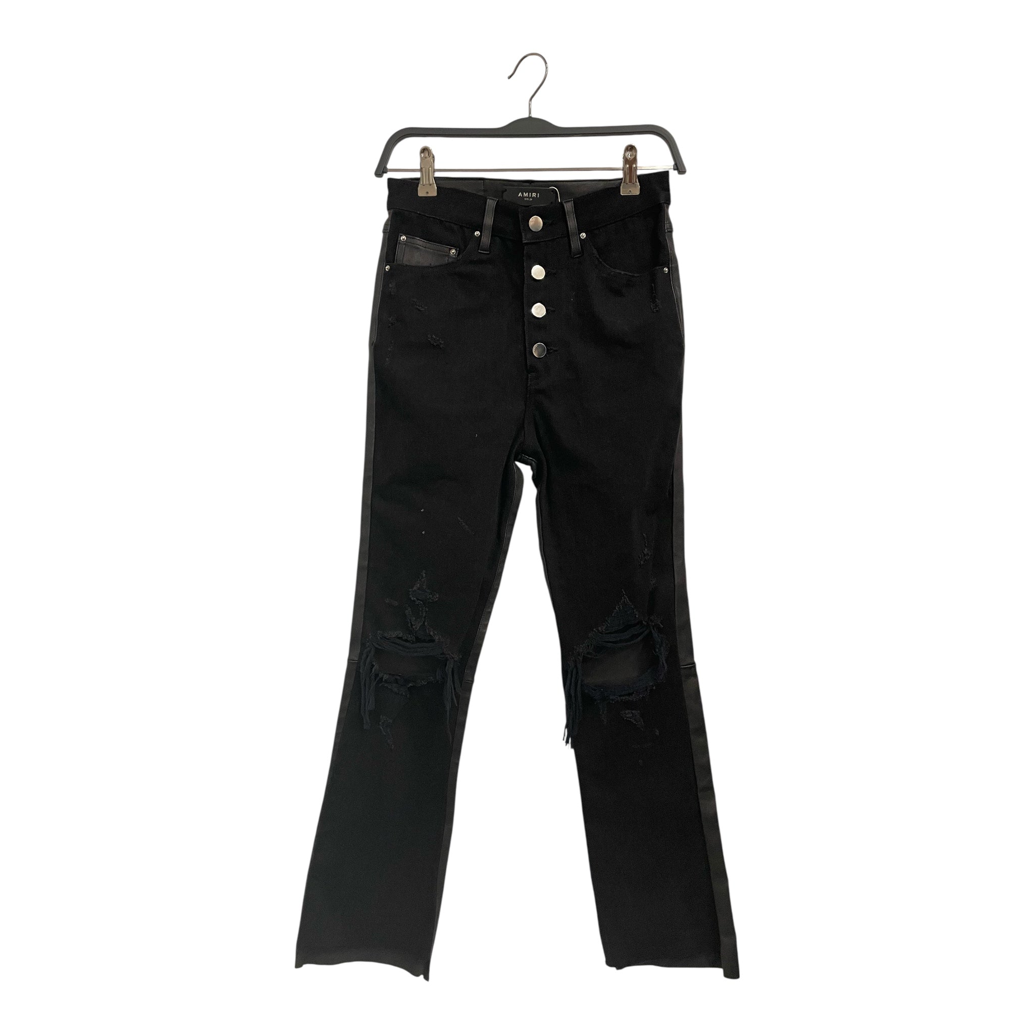 AMIRI/Skinny Pants/24/Cotton/BLK/HALF DENIM HALF LEATHER view 1