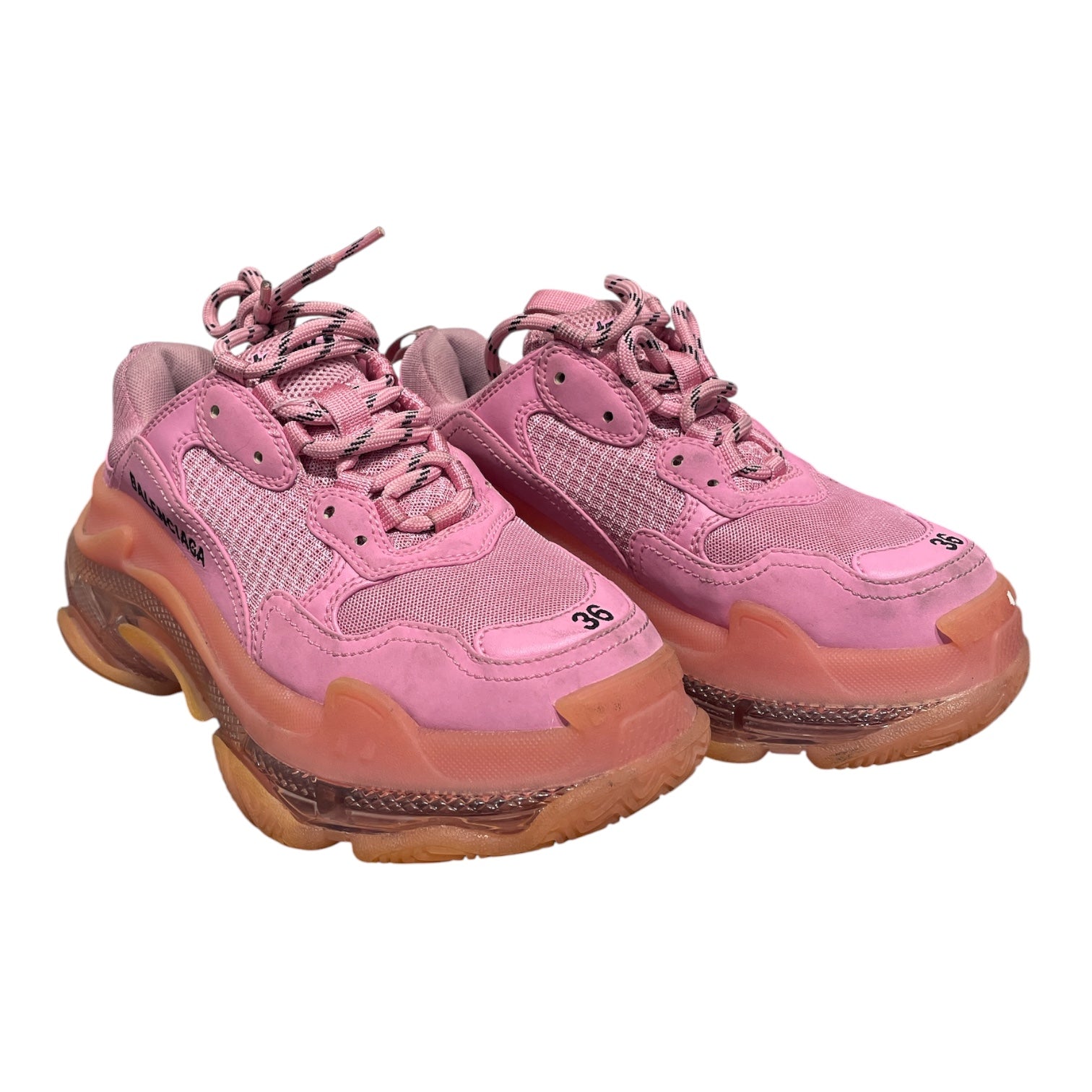 BALENCIAGA/Hi-Sneakers/US 6/Leather/PNK/TRIPLE S view 1