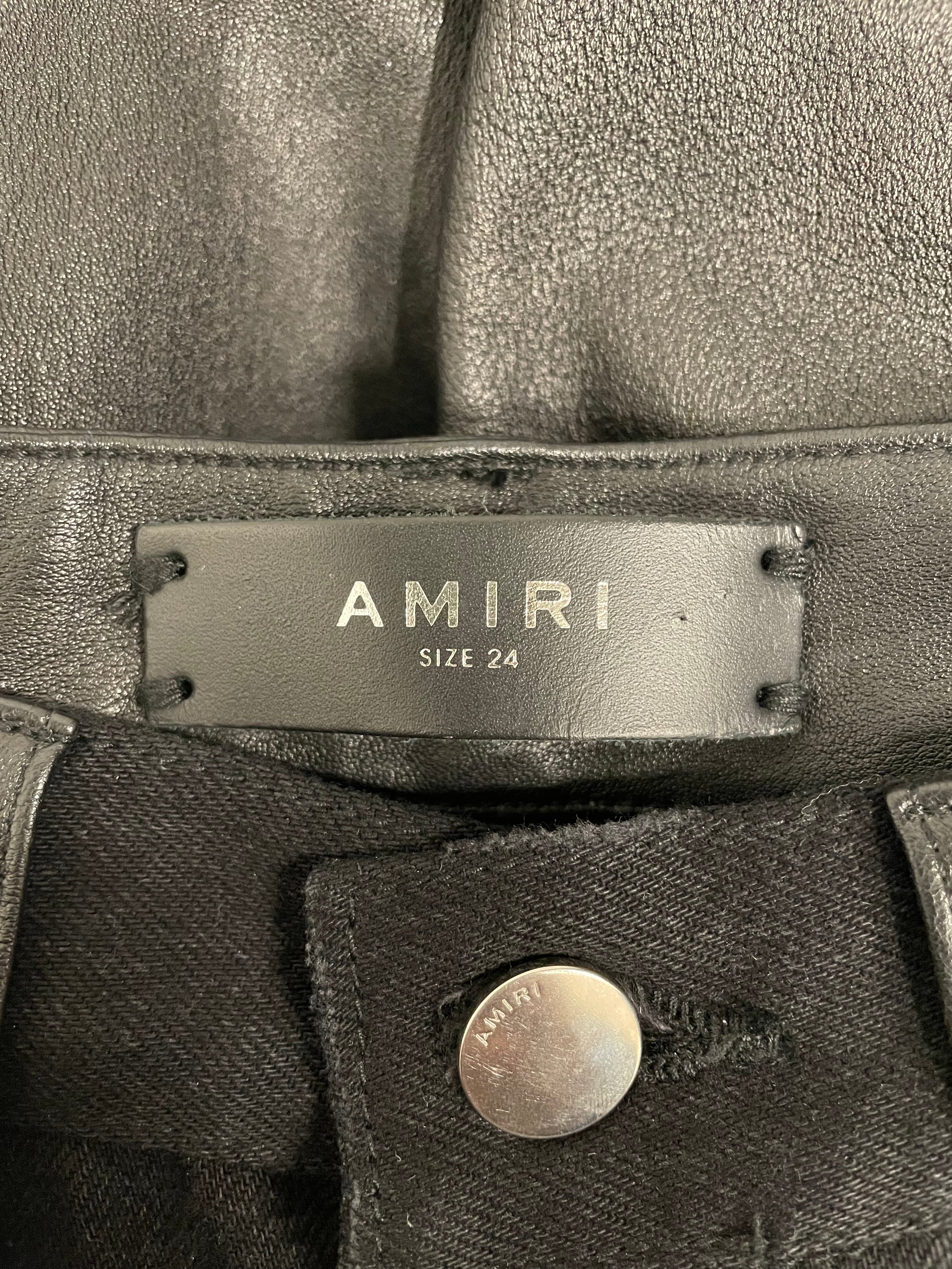 AMIRI/Skinny Pants/24/Cotton/BLK/HALF DENIM HALF LEATHER view 3