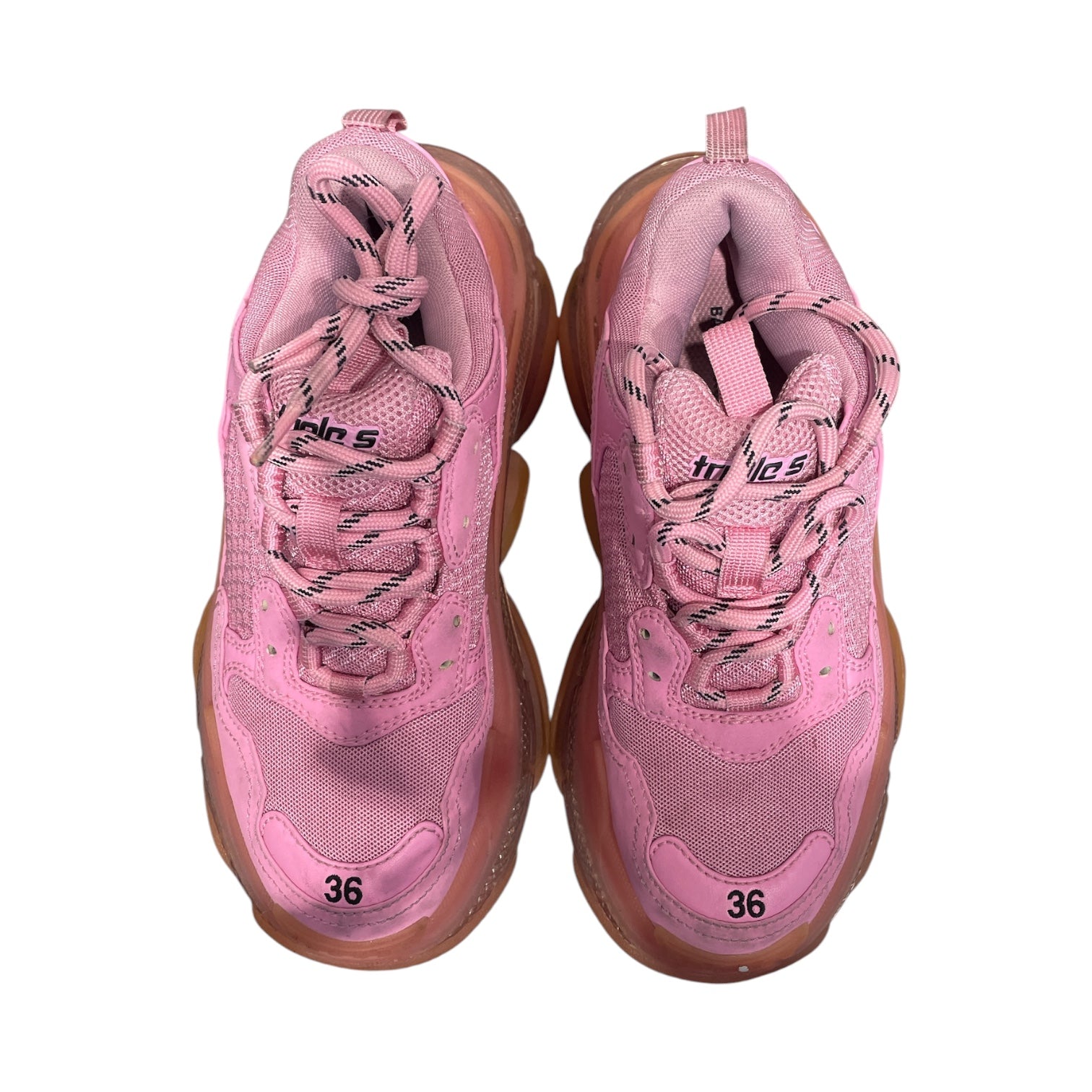 BALENCIAGA/Hi-Sneakers/US 6/Leather/PNK/TRIPLE S view 3