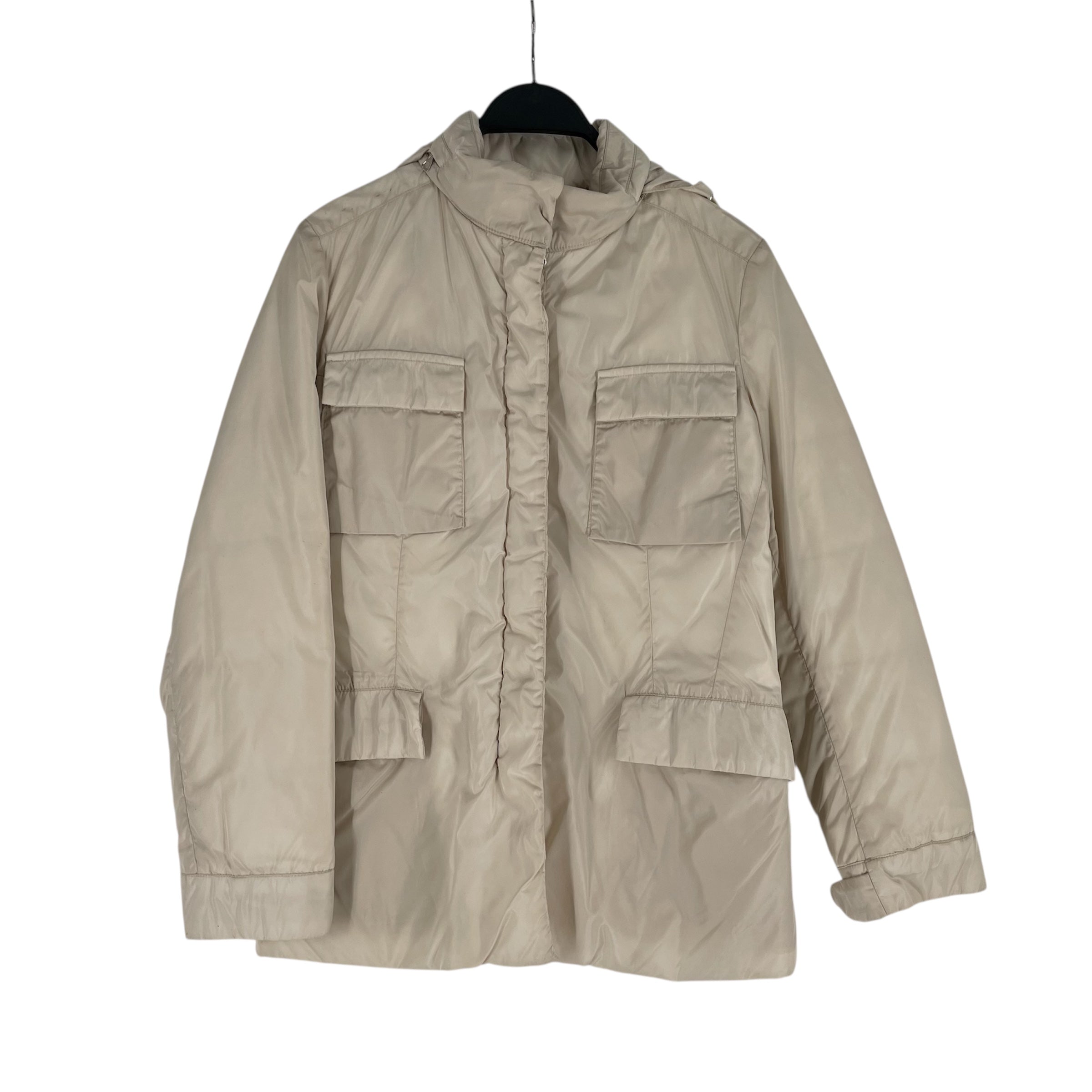 MONCLER/Puffer Jkt/1/Nylon/CRM/No Collar/Snap buttons neck view 1