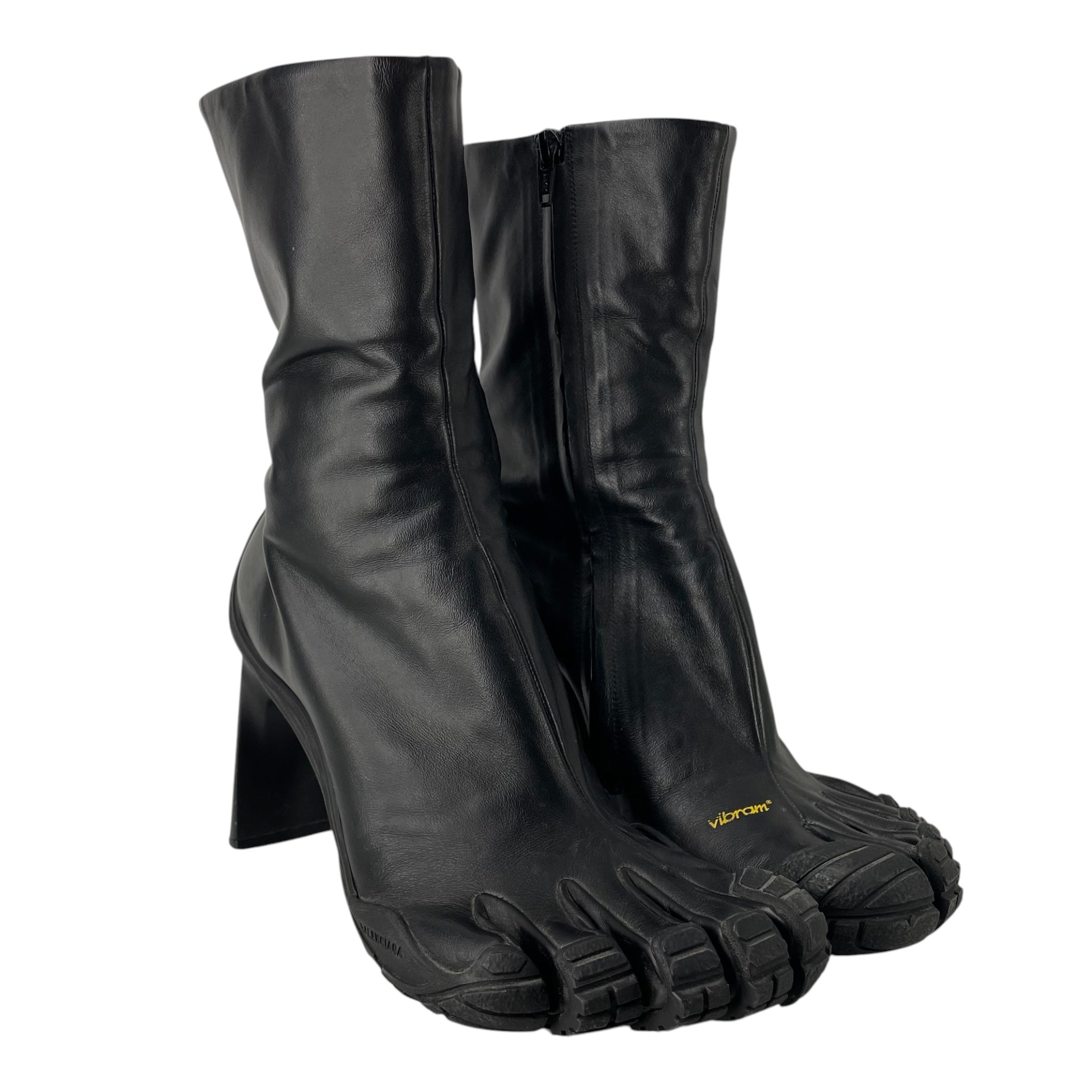BALENCIAGA/Pull-On Boots/EU 42/Leather/BLK/VIBRAM 5 TOE HEEL view 1