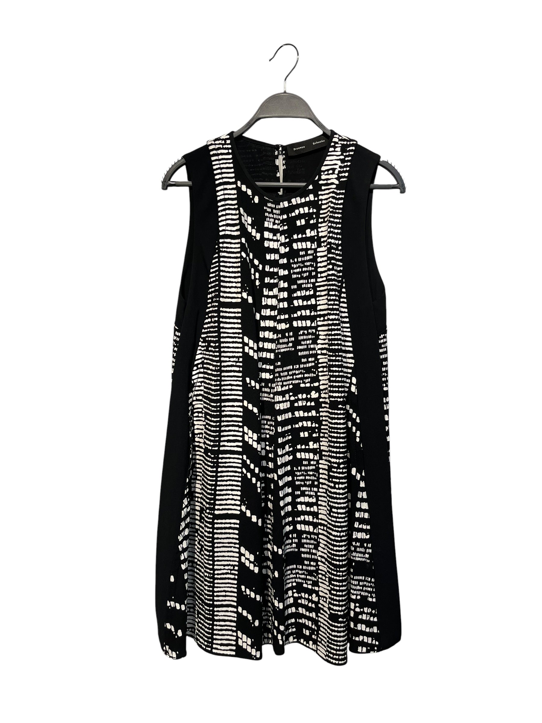 PROENZA SCHOULER/Dress/6/All Over Print/Cotton/BLK/WHITE PRINT W/ SLEEVES view 1