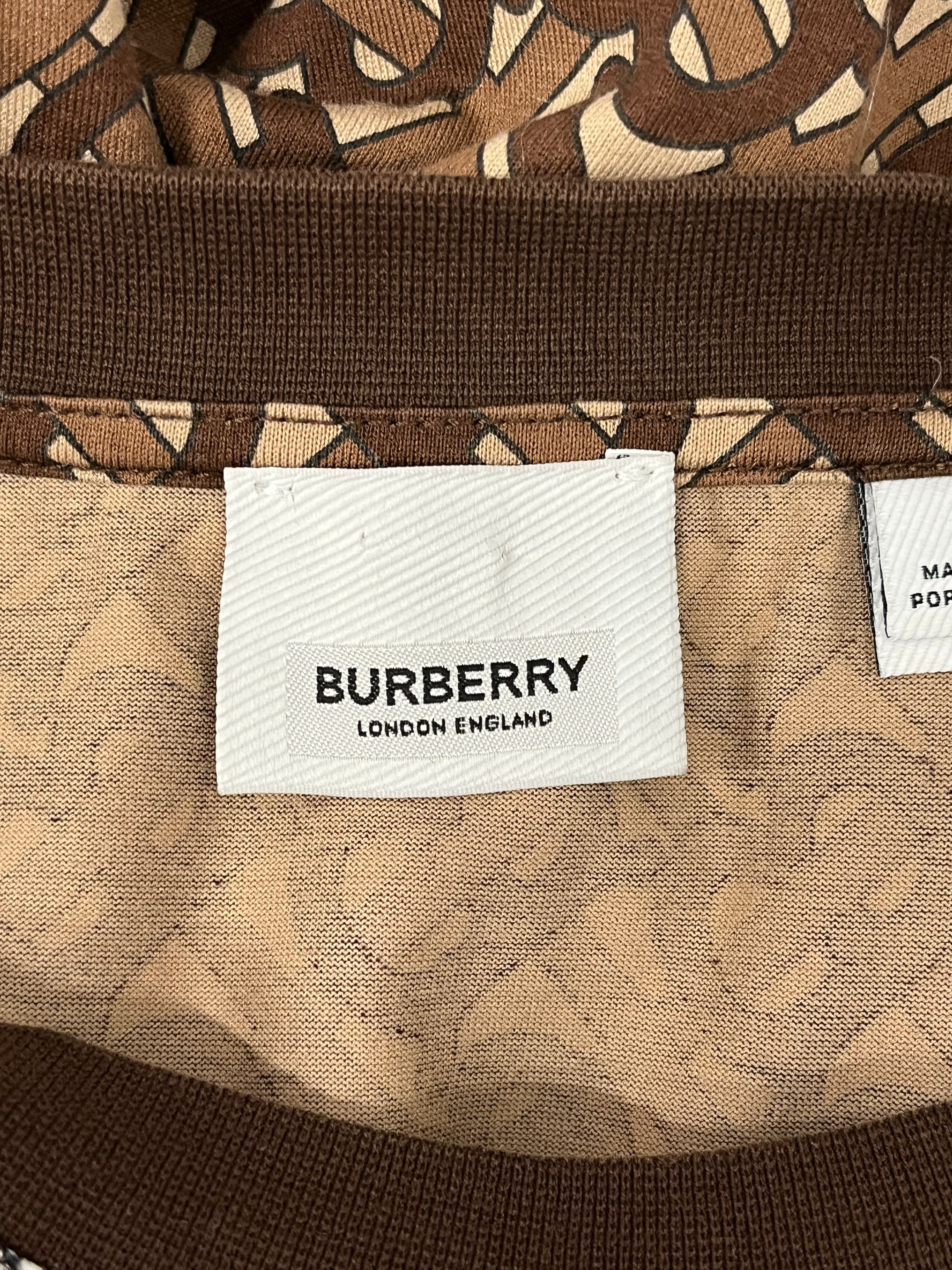 BURBERRY LONDON/T-Shirt/XL/Cotton/BRW/Monogram/B MONOGRAM W BLK/WHT STRIPES view 3