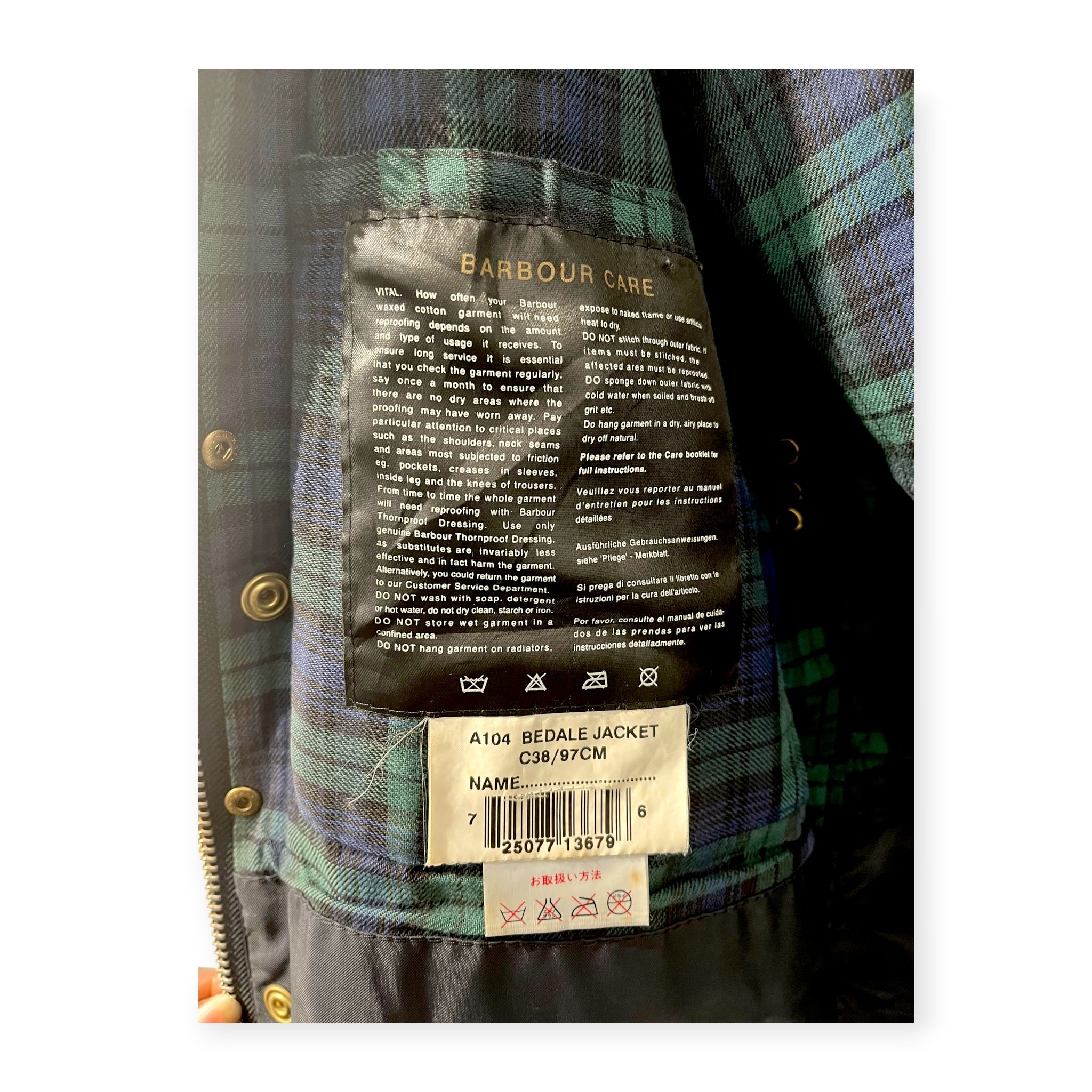 Barbour/Jacket/Cotton/GRY/Plaid/GREEN PLAIDINTERIORCORDCOLLAR view 5