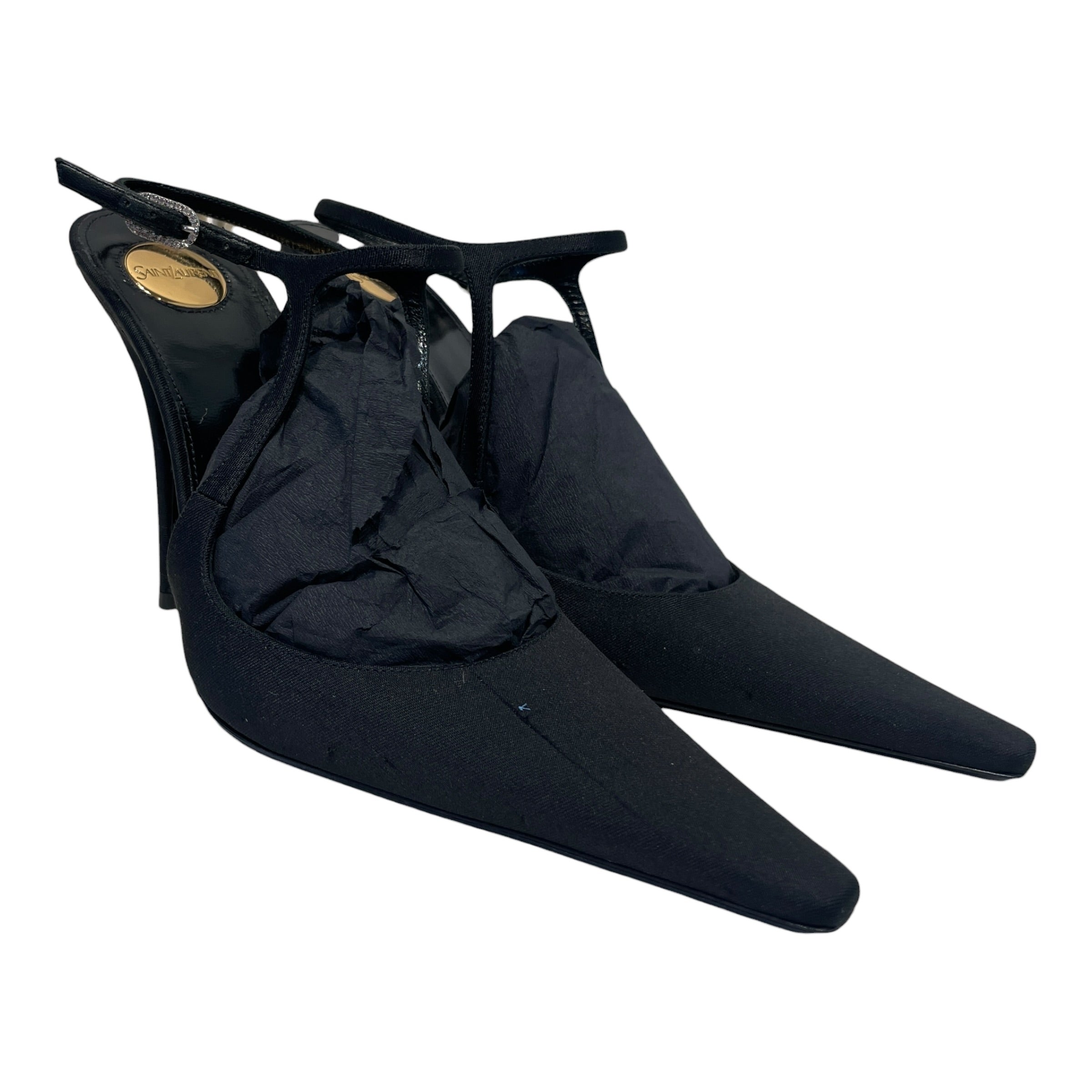 YVES SAINT LAURENT/Heels/EU 39/Cotton/BLK/Pointed Heel view 1
