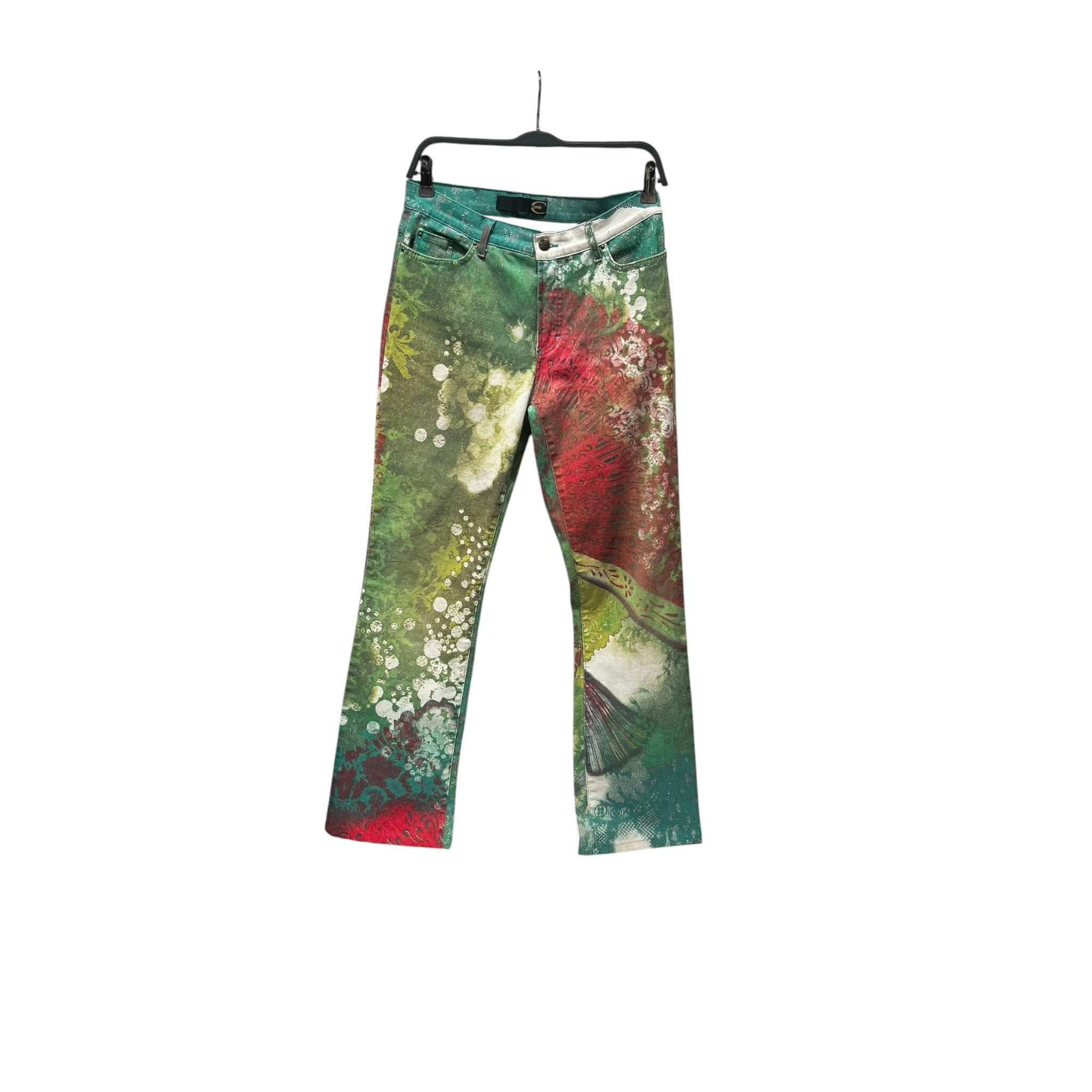 Just cavalli/Bootcut Pants/31/All Over Print/Denim/GRN/2005 Psychedelic print jeans view 1