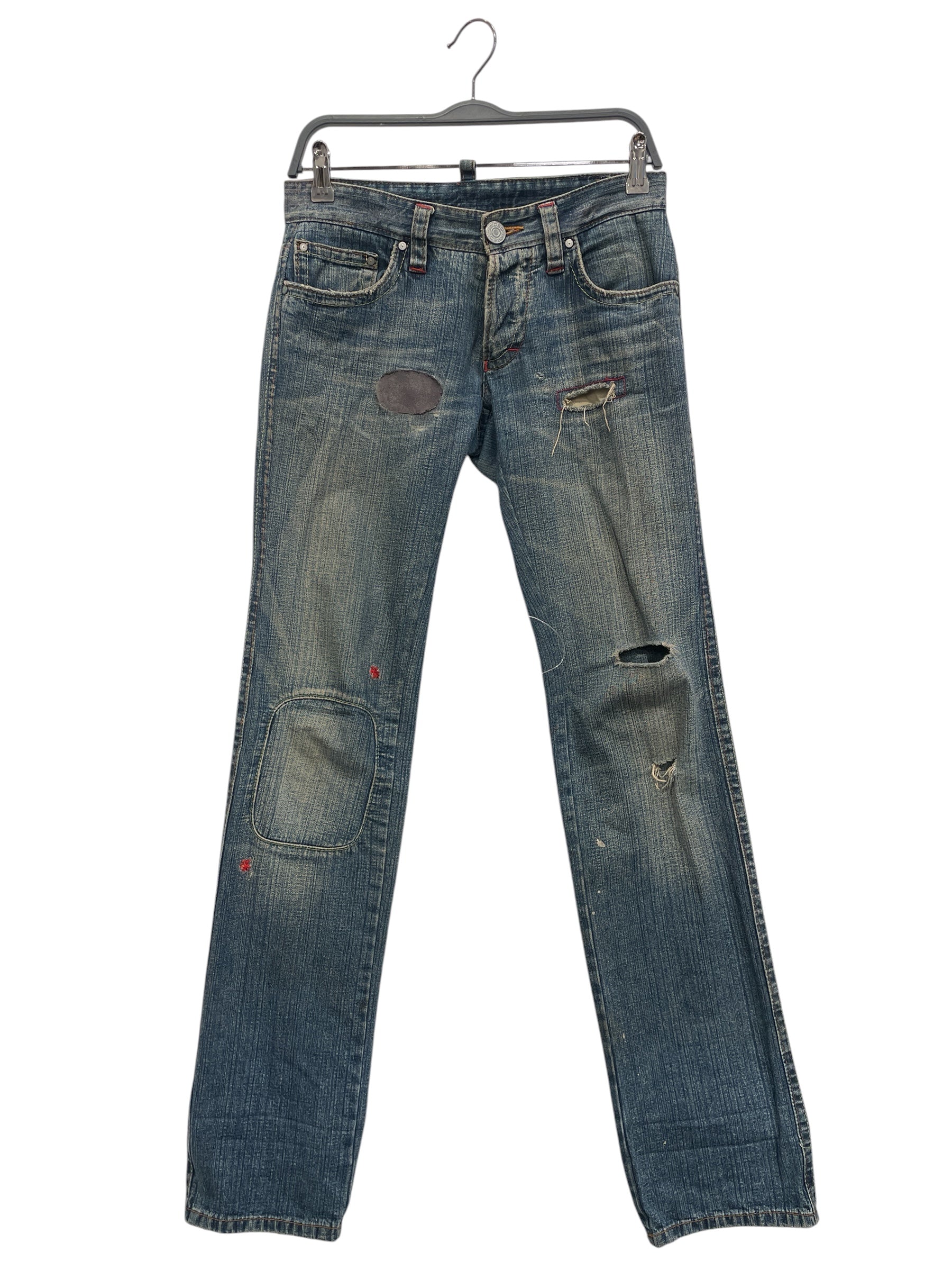 DSQUARED2/Straight Pants/44/Denim/BLU/Button Fly/All Over Print/ view 1