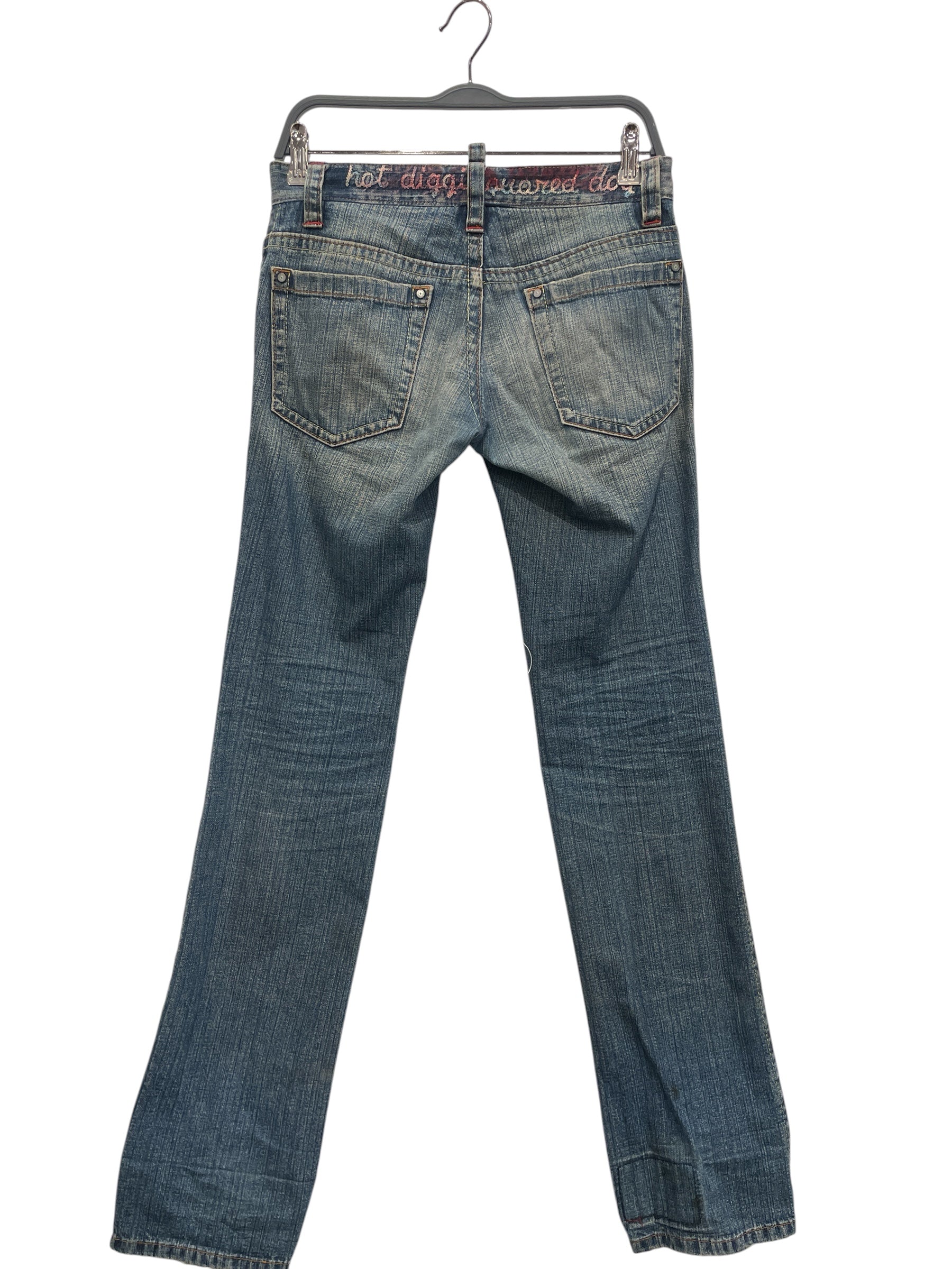 DSQUARED2/Straight Pants/44/Denim/BLU/Button Fly/All Over Print/ view 2