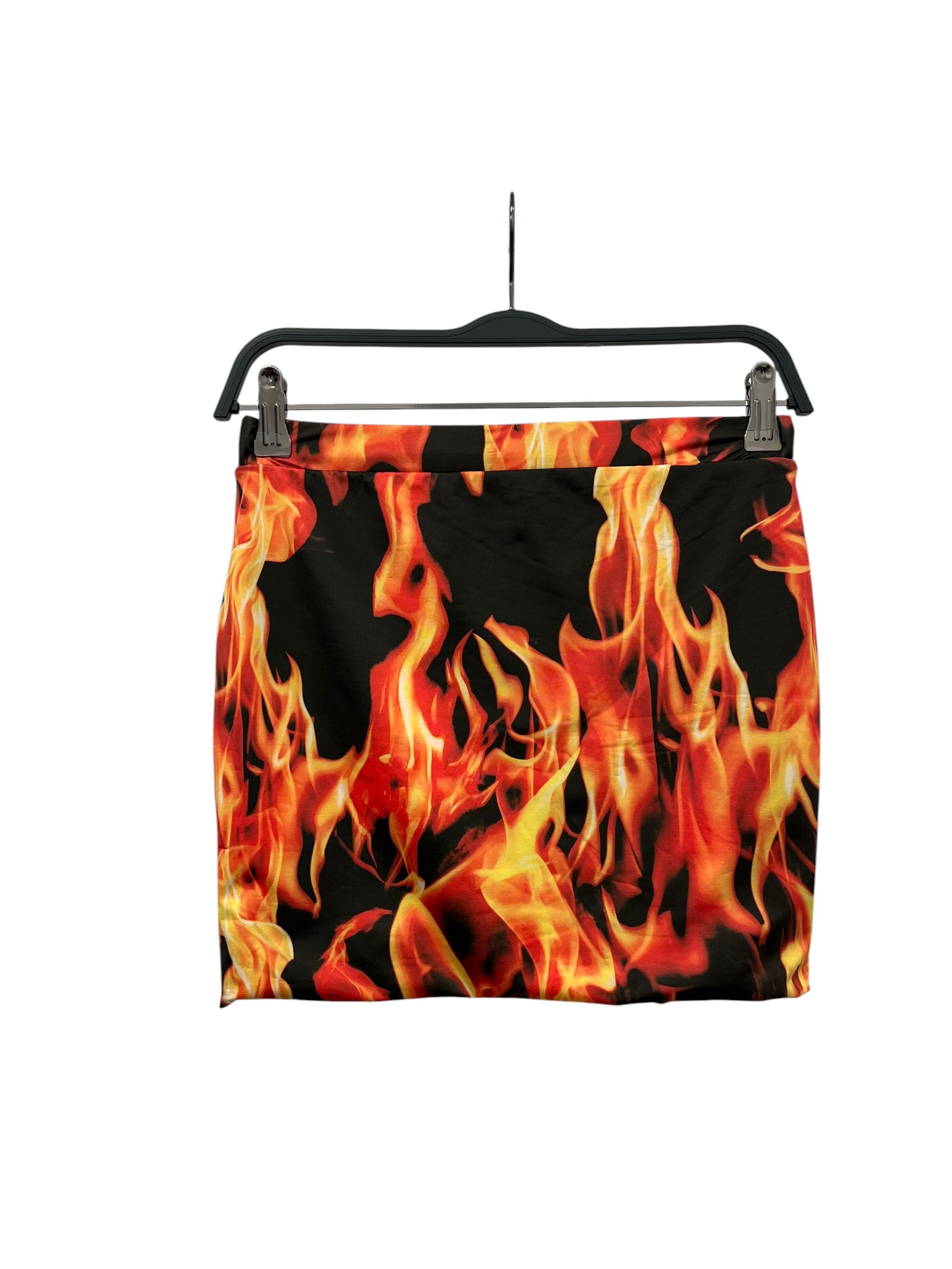 VETEMENTS/Skirt/S/All Over Print/Nylon/BLK/FIRE BLAZING MINI SKIRT view 1