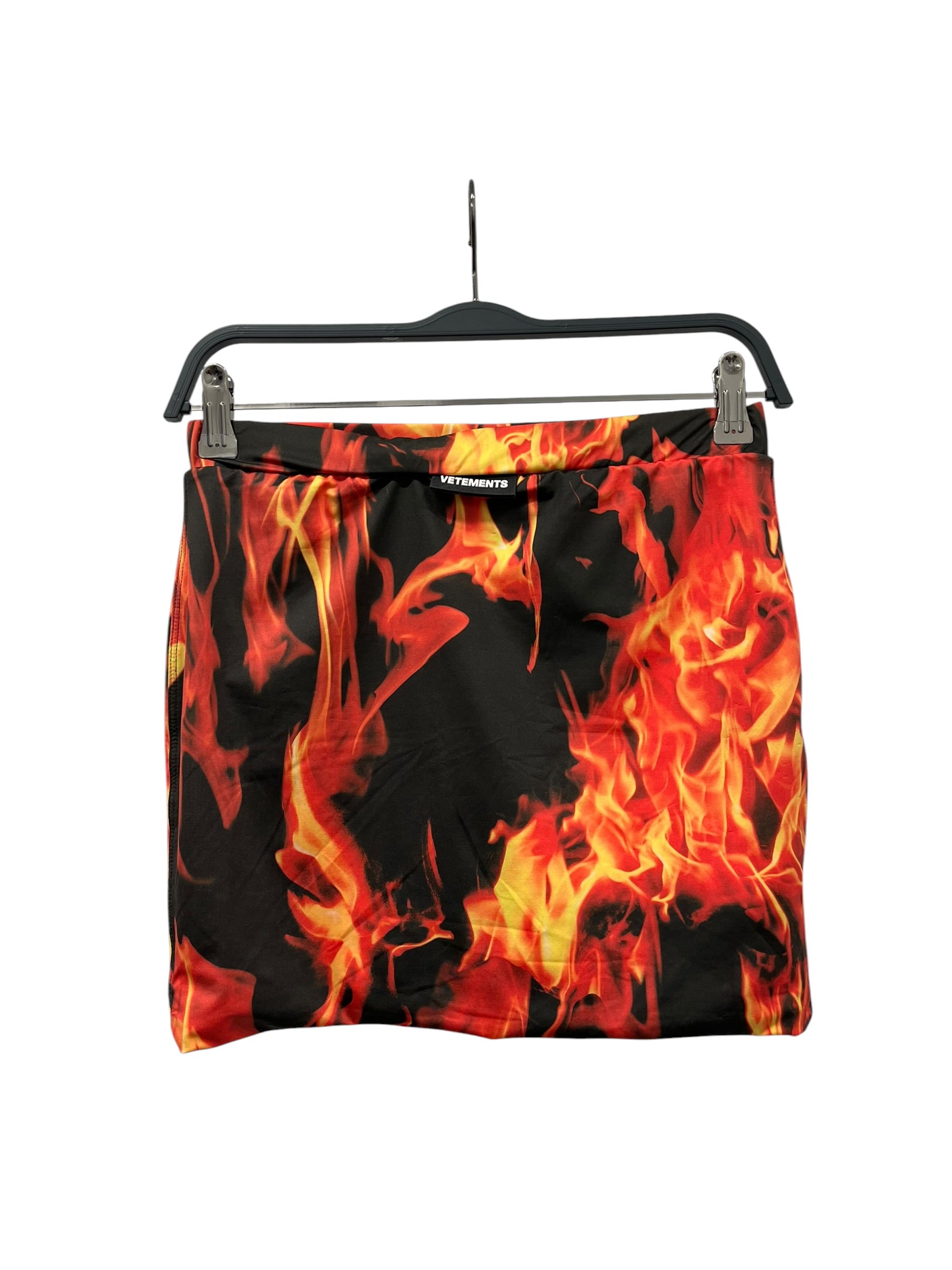 VETEMENTS/Skirt/S/All Over Print/Nylon/BLK/FIRE BLAZING MINI SKIRT view 2