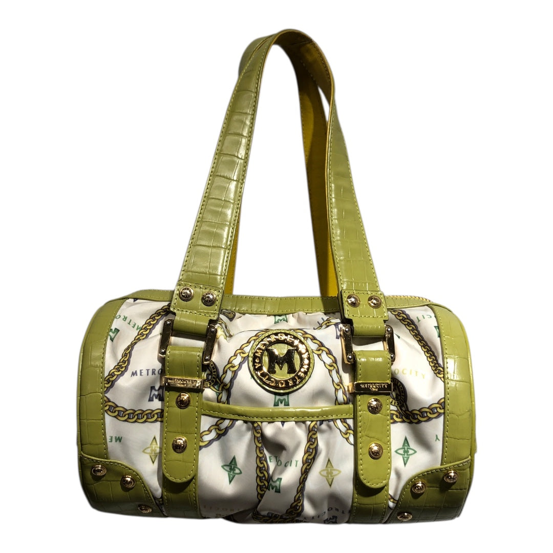 METROCITY/Hand Bag/Monogram/Nylon/GRN/chain print view 1
