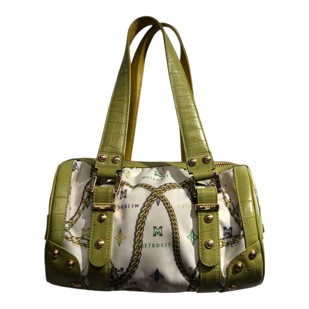 METROCITY/Hand Bag/Monogram/Nylon/GRN/chain print view 2