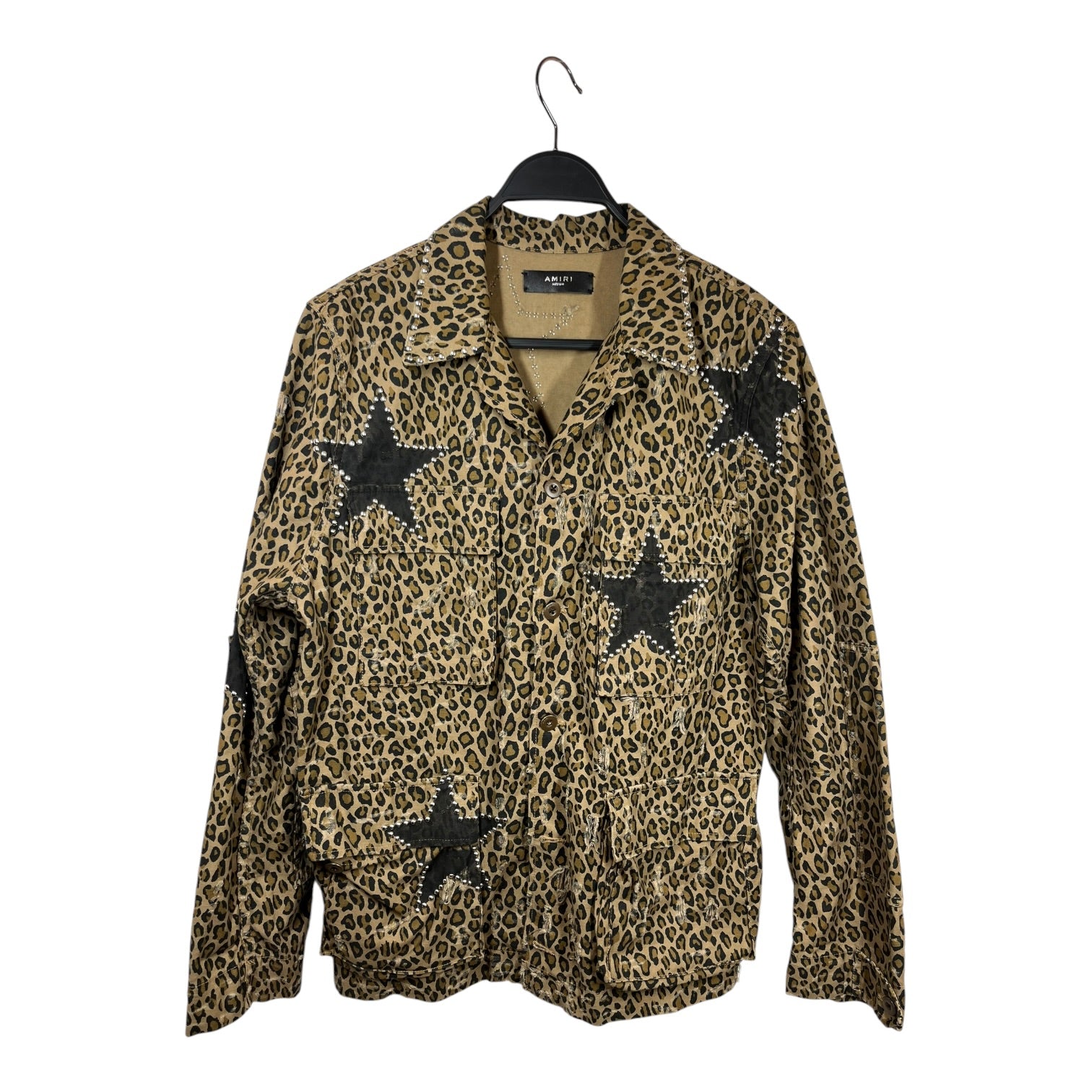 AMIRI/Jacket/L/Cotton/BRW/Animal Pattern/Studded Leopard Print Jacket view 1