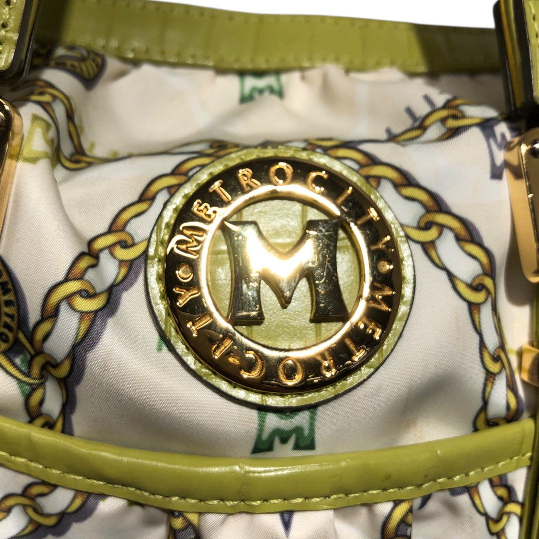 METROCITY/Hand Bag/Monogram/Nylon/GRN/chain print view 5