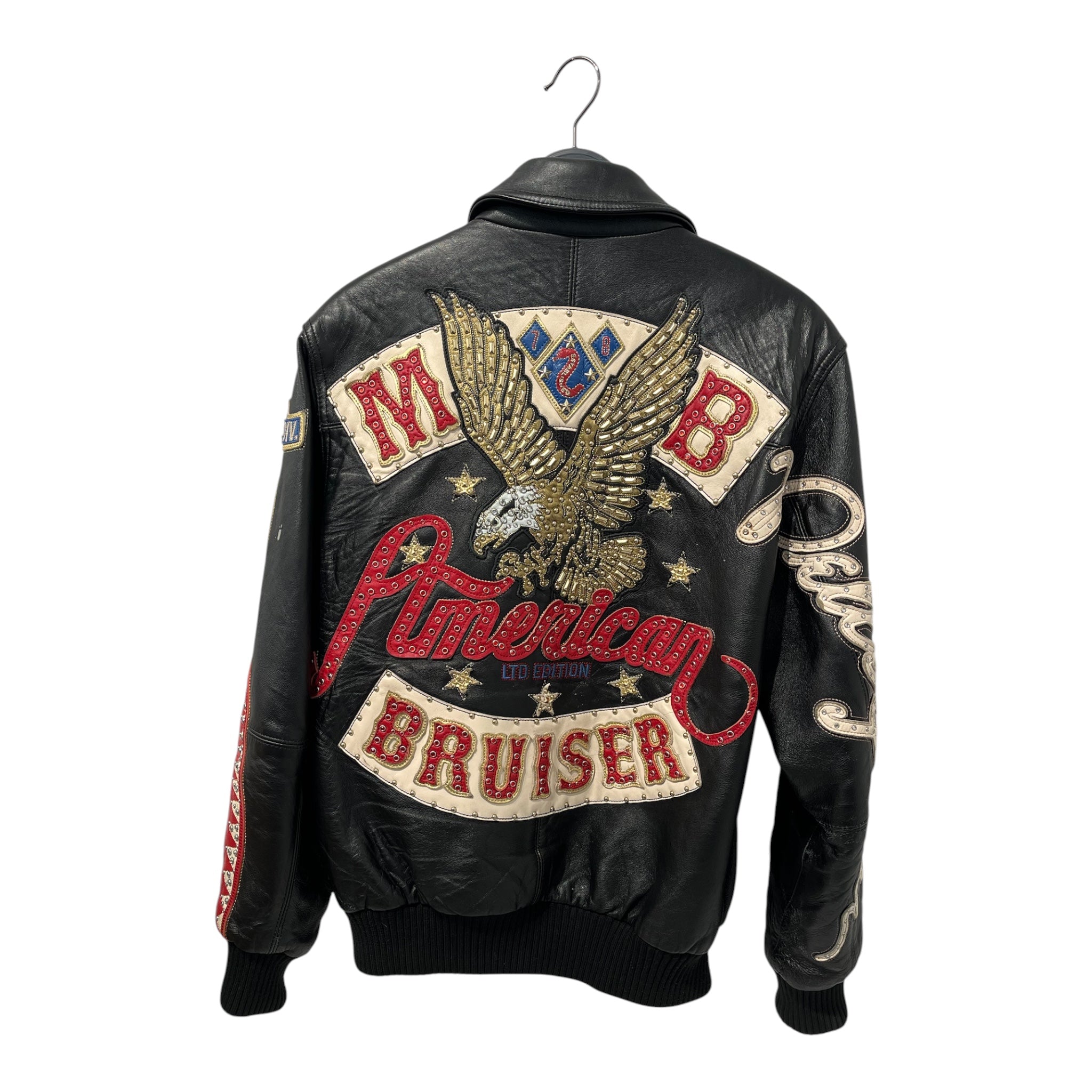 Pelle Pelle/Leather Jkt/S/Leather/BLK/All Over Print/bruiser 78 gold eagle view 2