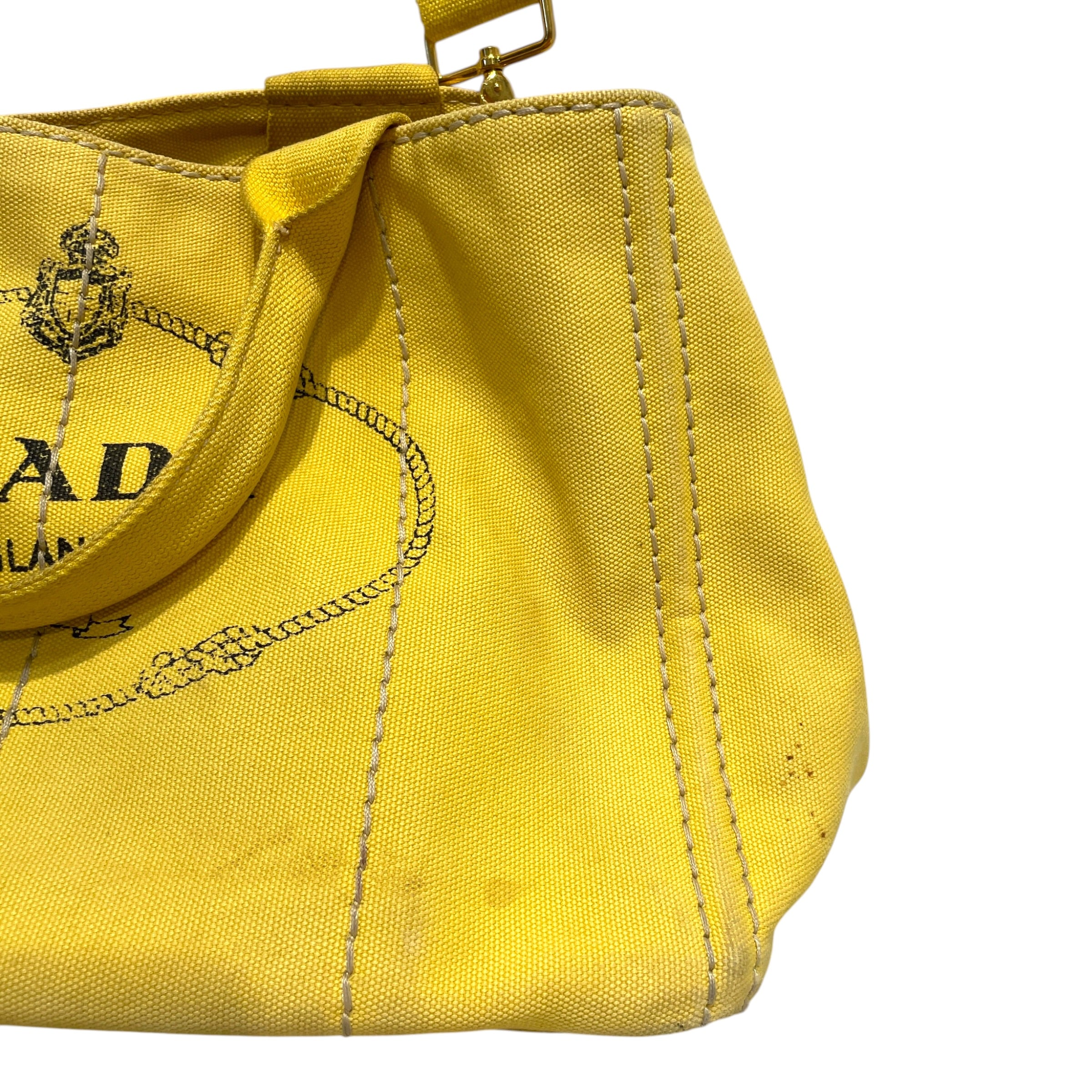 PRADA/Bag/Cotton/YEL/Canapa Logo Tote view 2