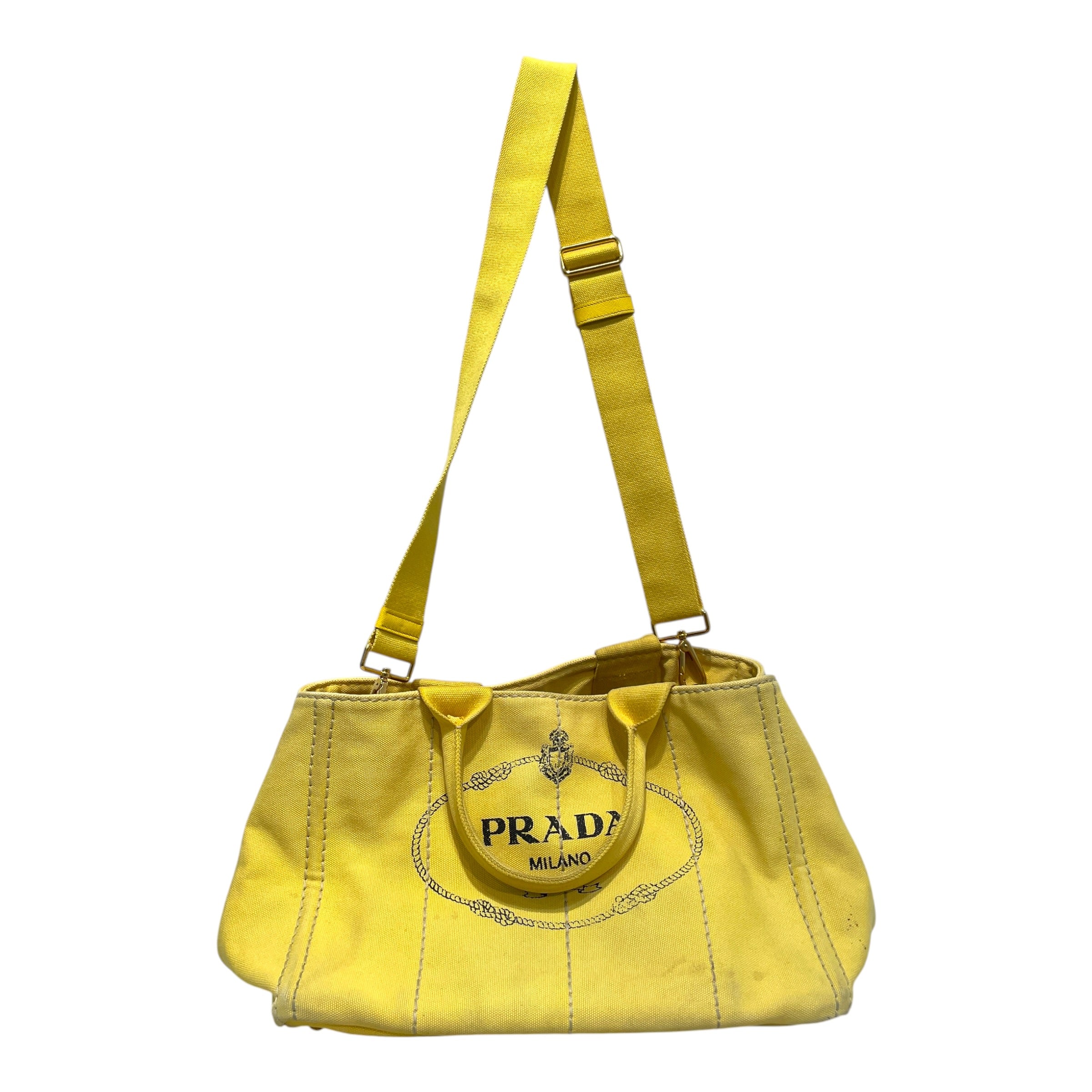 PRADA/Bag/Cotton/YEL/Canapa Logo Tote view 1